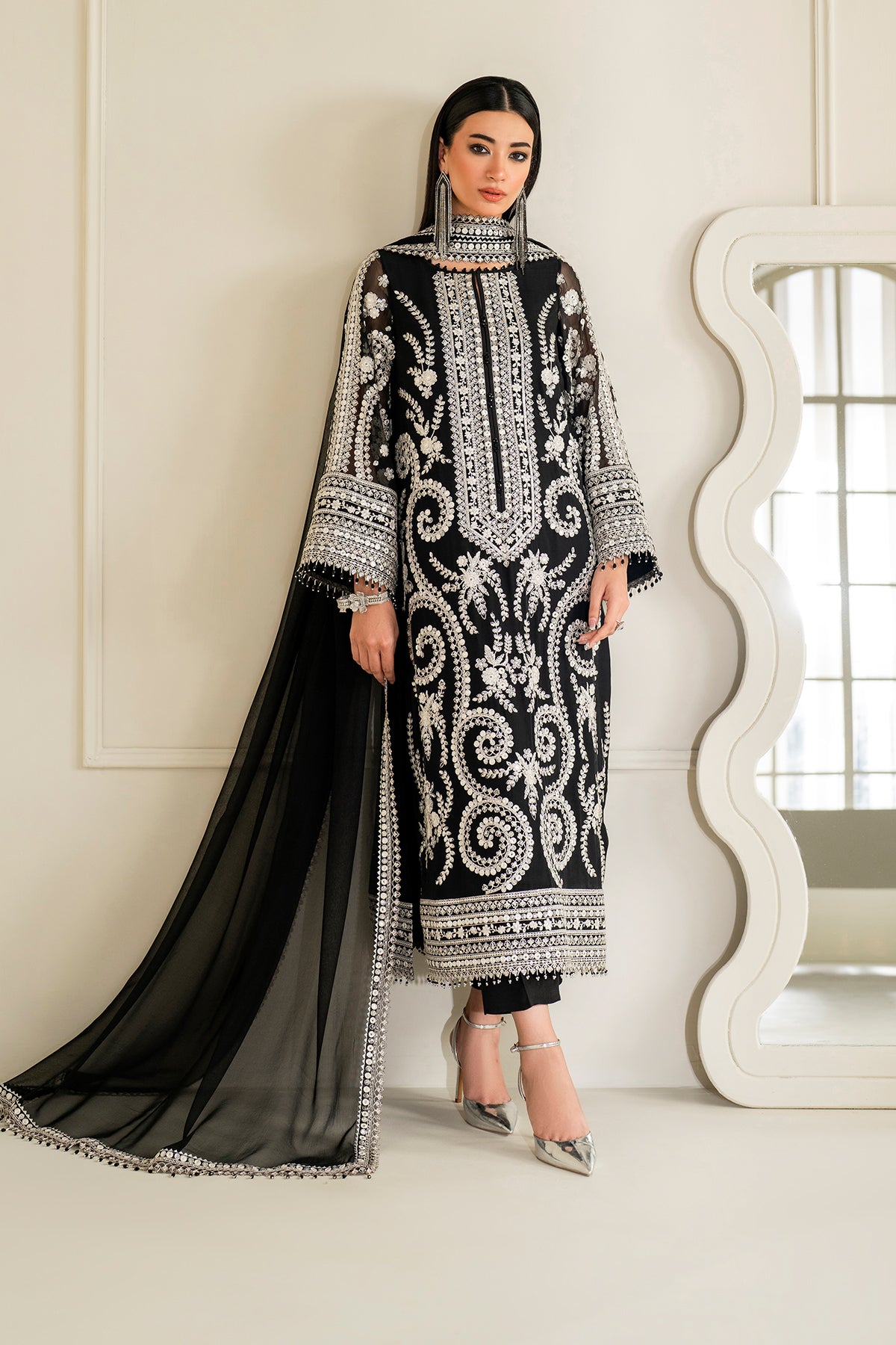 EMBROIDERED CHIFFON UF-4158