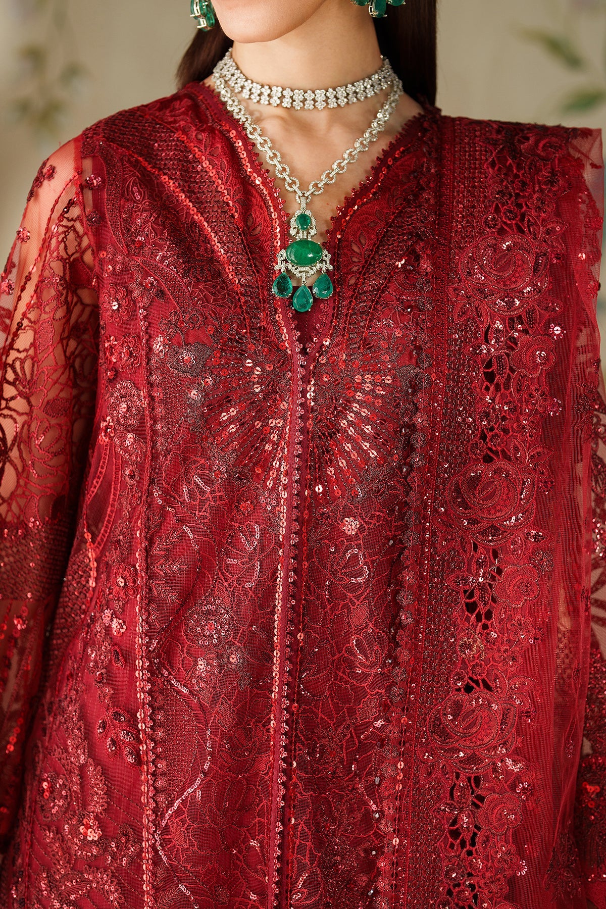 EMBROIDERED NET CH14-01 UNSTITCHED