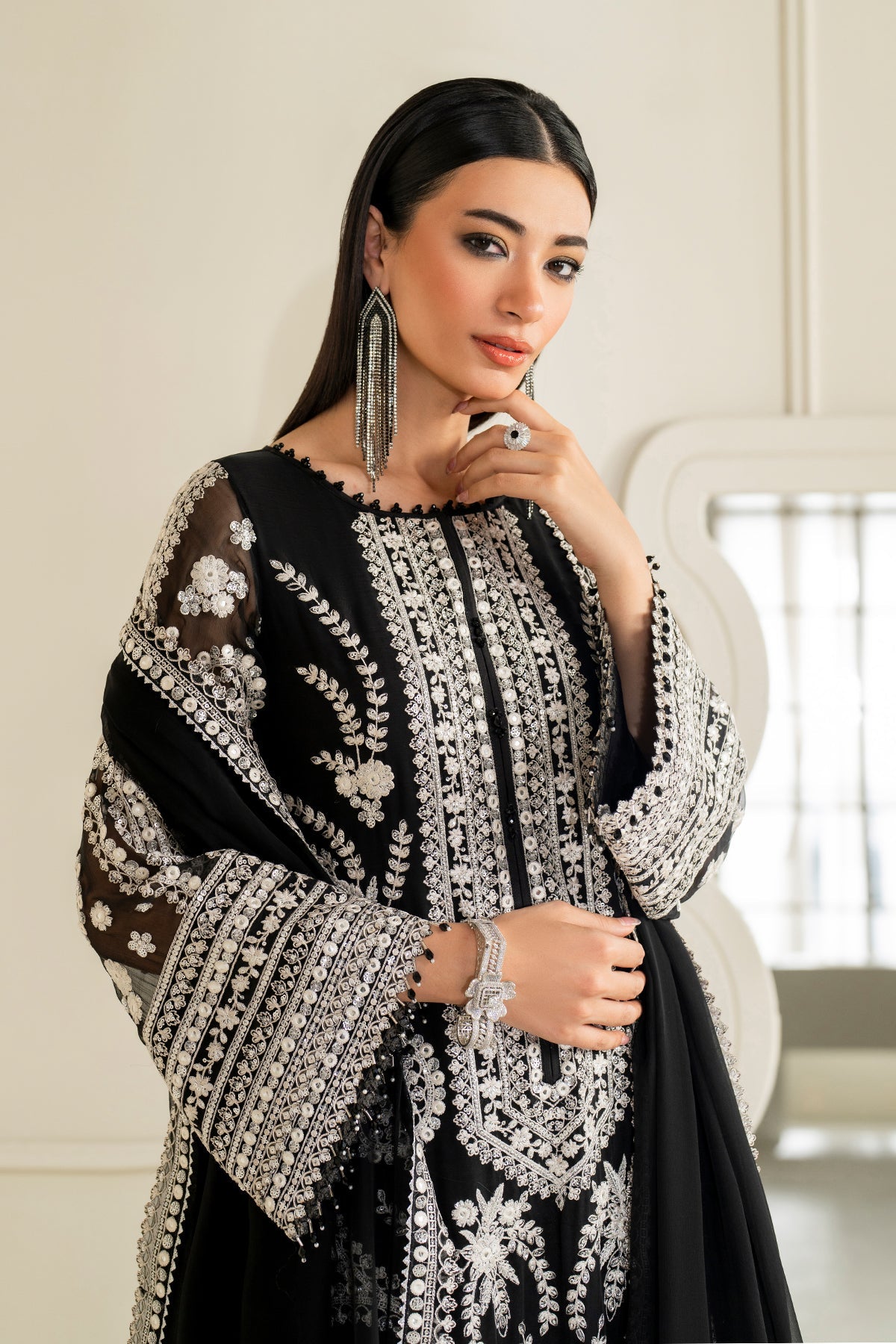 EMBROIDERED CHIFFON SF-4158