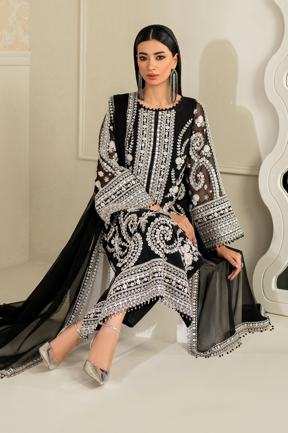 EMBROIDERED CHIFFON SF-4158