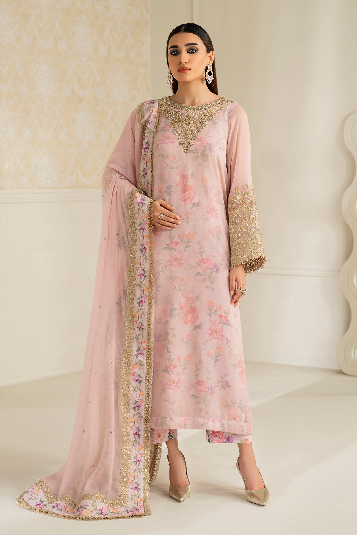 EMBROIDERED CHIFFON PR-1142
