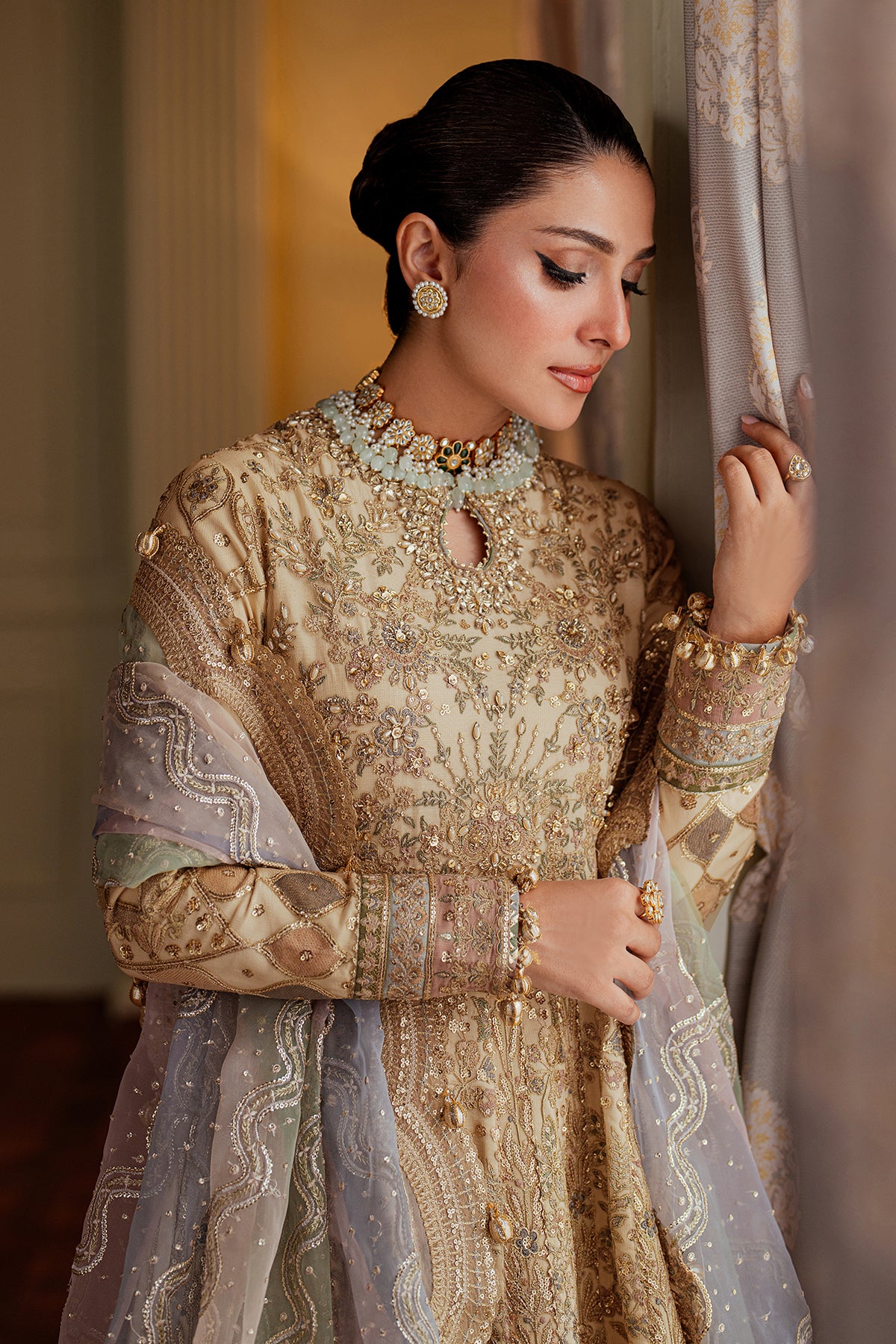 EMBROIDERED NET CH13-06 UNSTITCHED