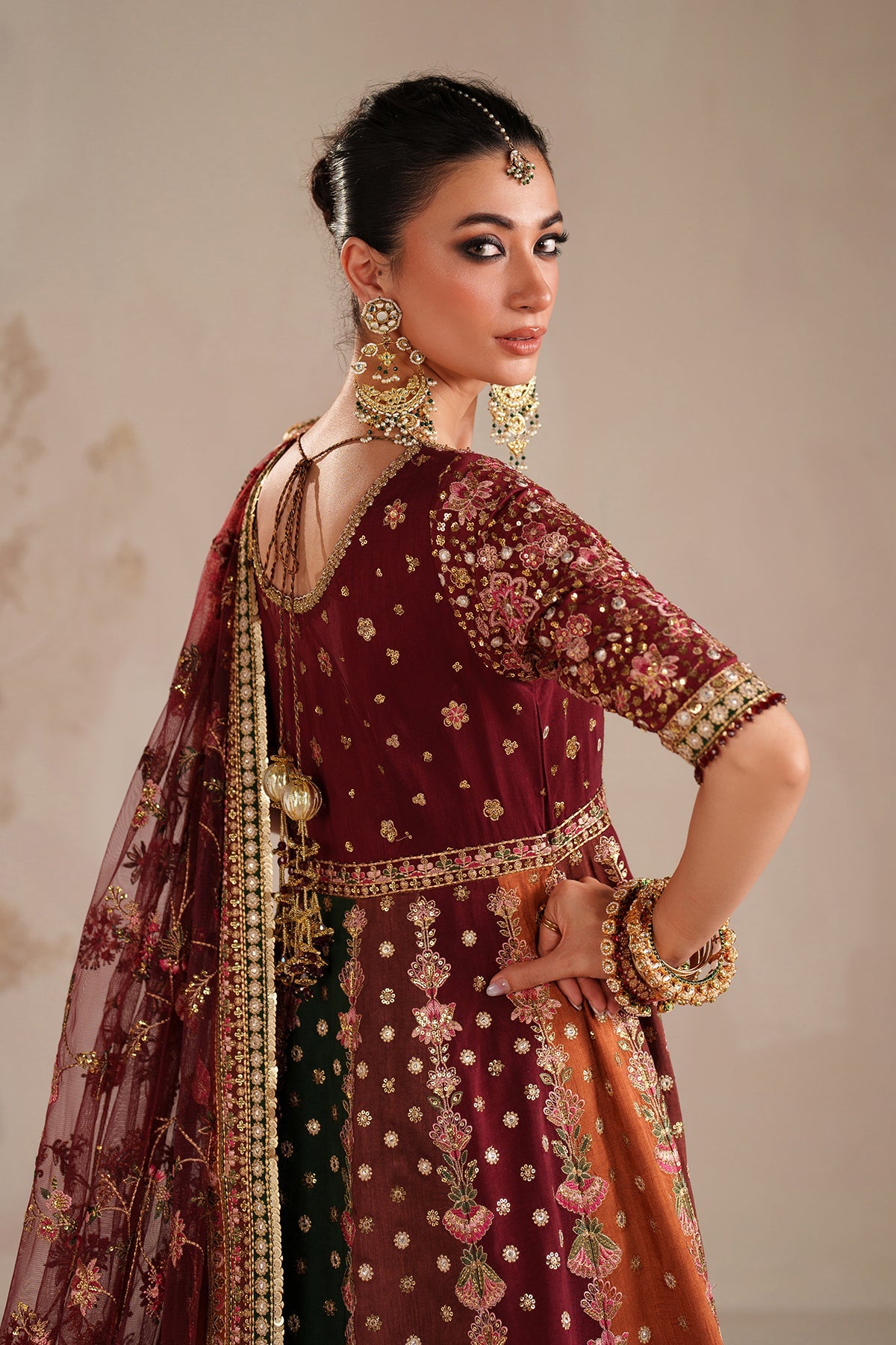 EMBROIDERED RAW SILK UF-4366