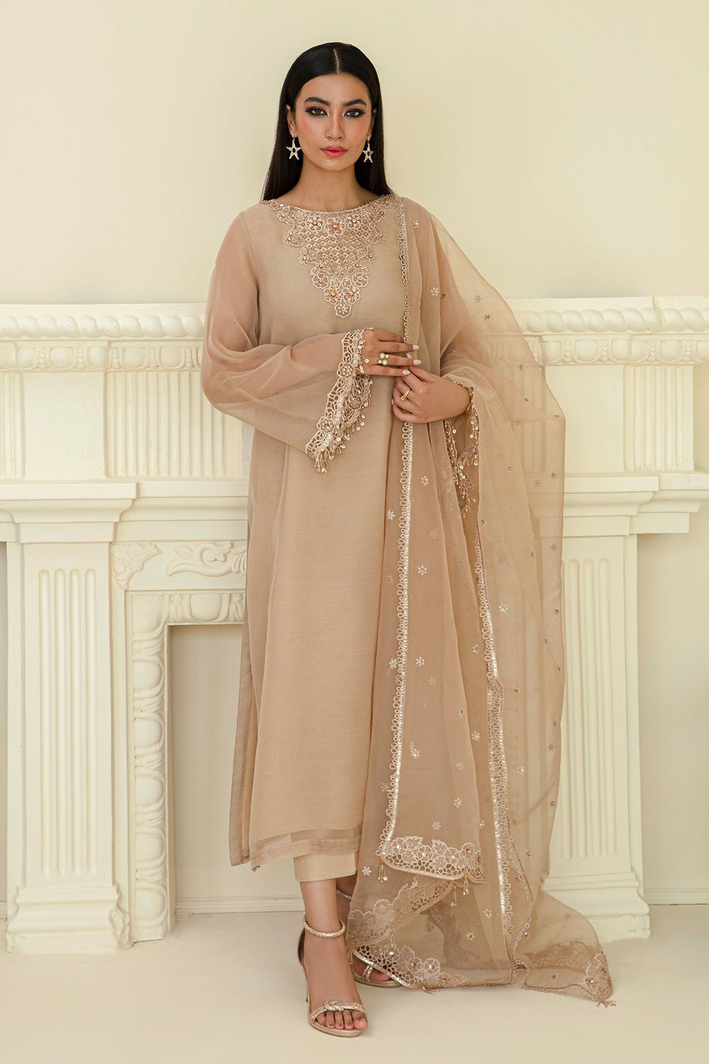 Rs 4250 Sahiba stitched Emb 2pc  ~ [Chest 22] [Length 48] LARGE