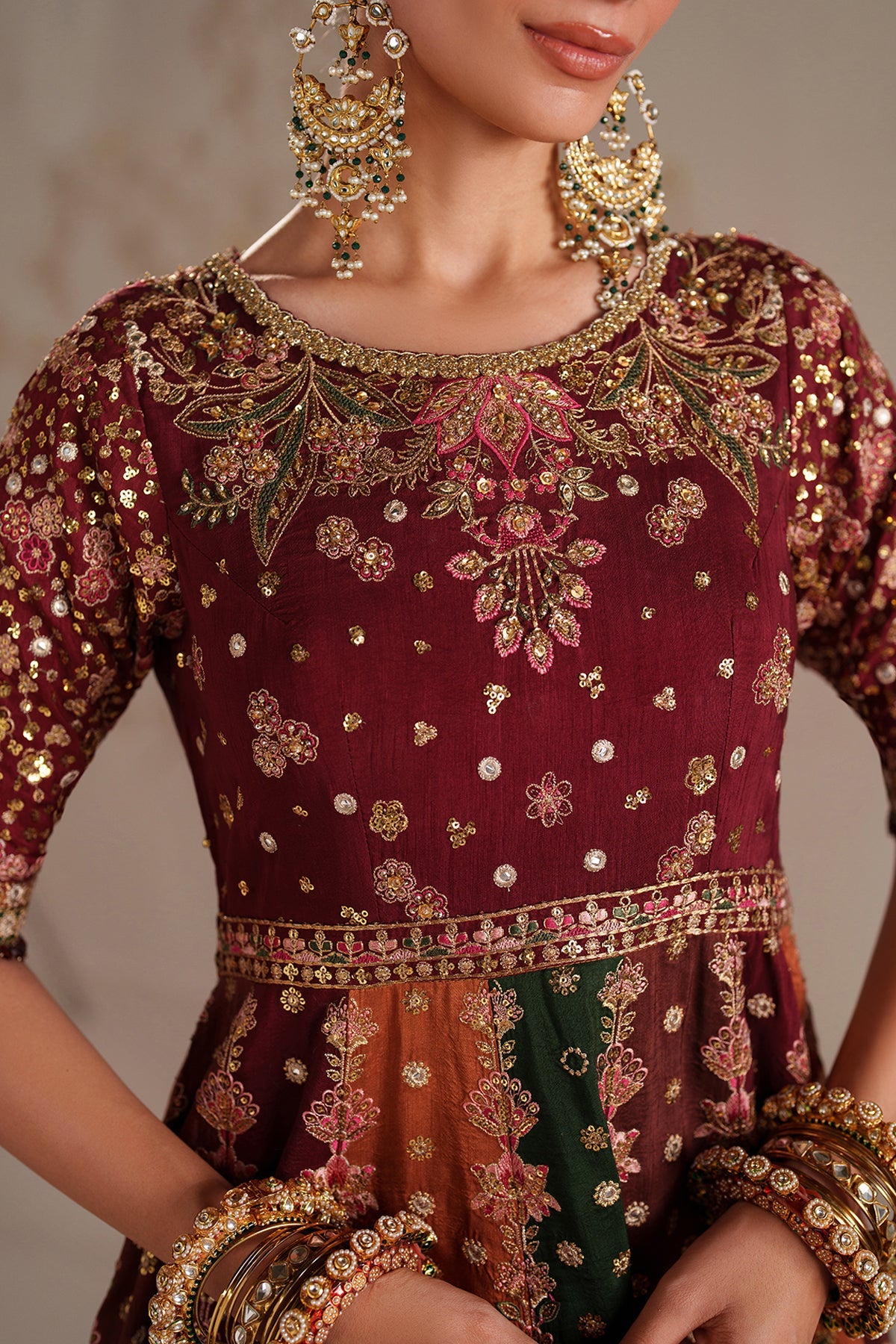 EMBROIDERED RAW SILK SF-4366