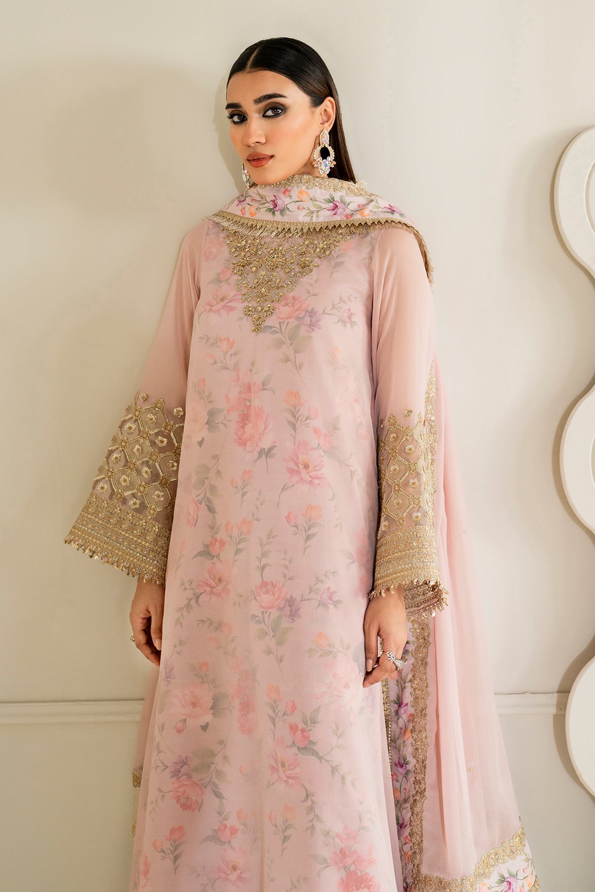 EMBROIDERED CHIFFON PR-1142