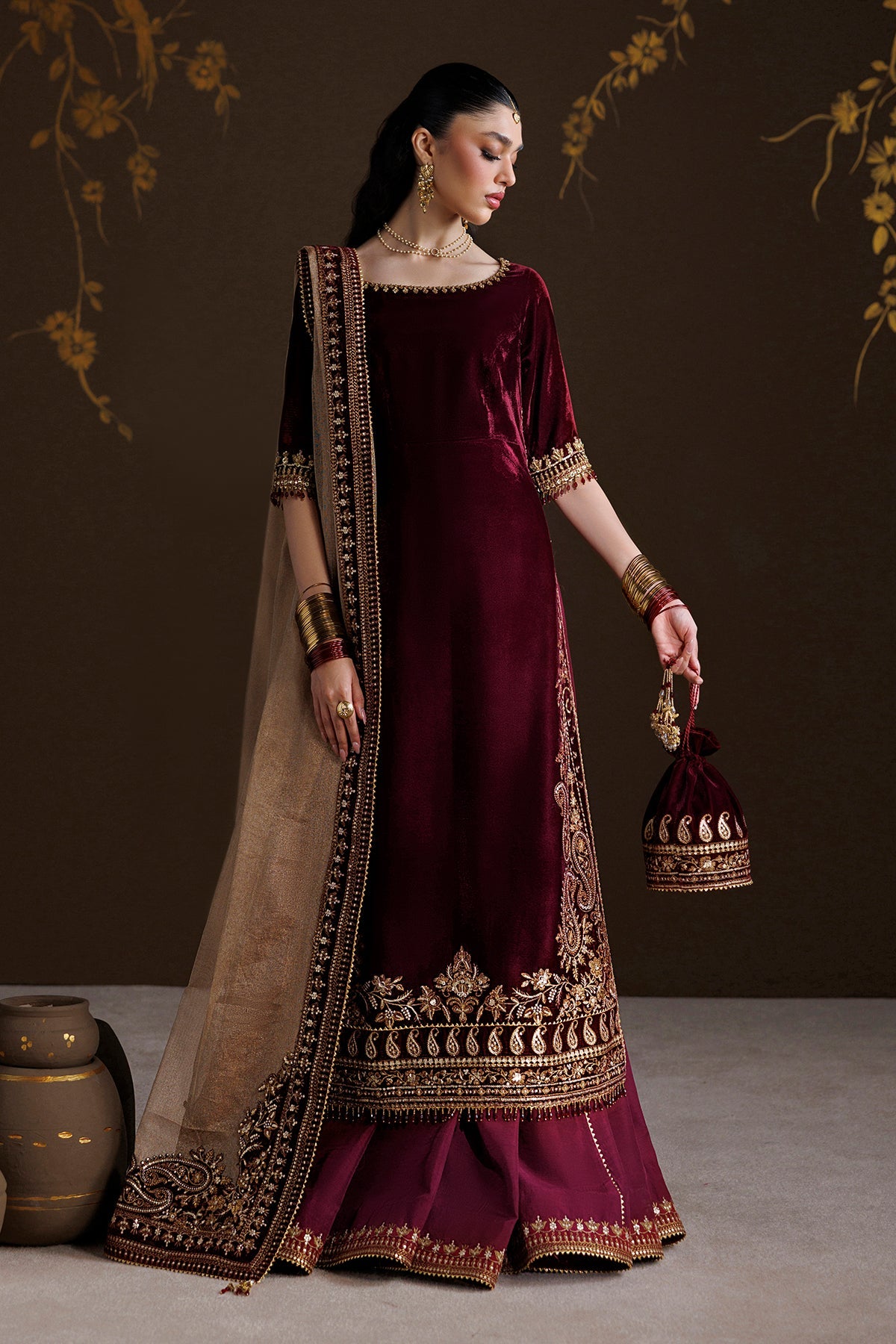 EMBROIDERED VELVET UF-4548
