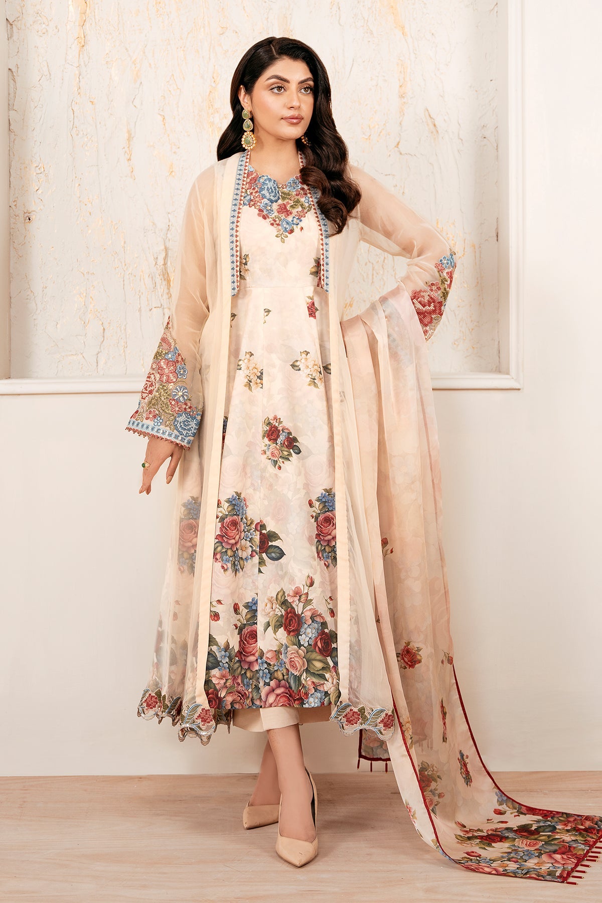 EMBROIDERED CHIFFON PR-1053