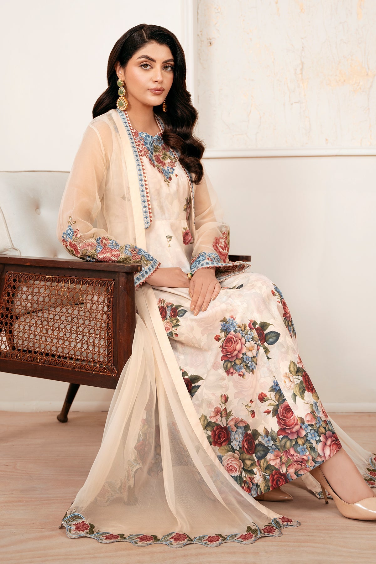 EMBROIDERED CHIFFON PR-1053