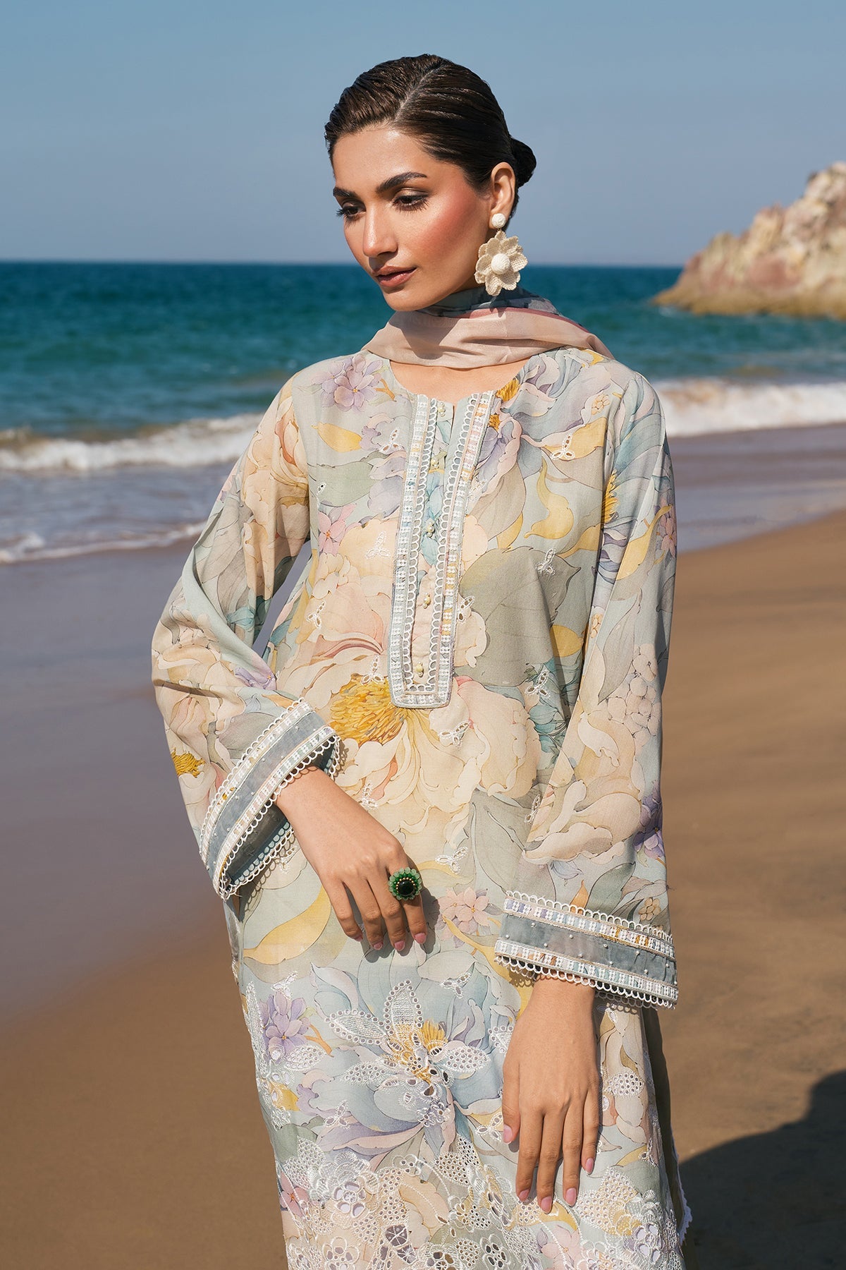 EMBROIDERED PRINTED LAWN SF-4121