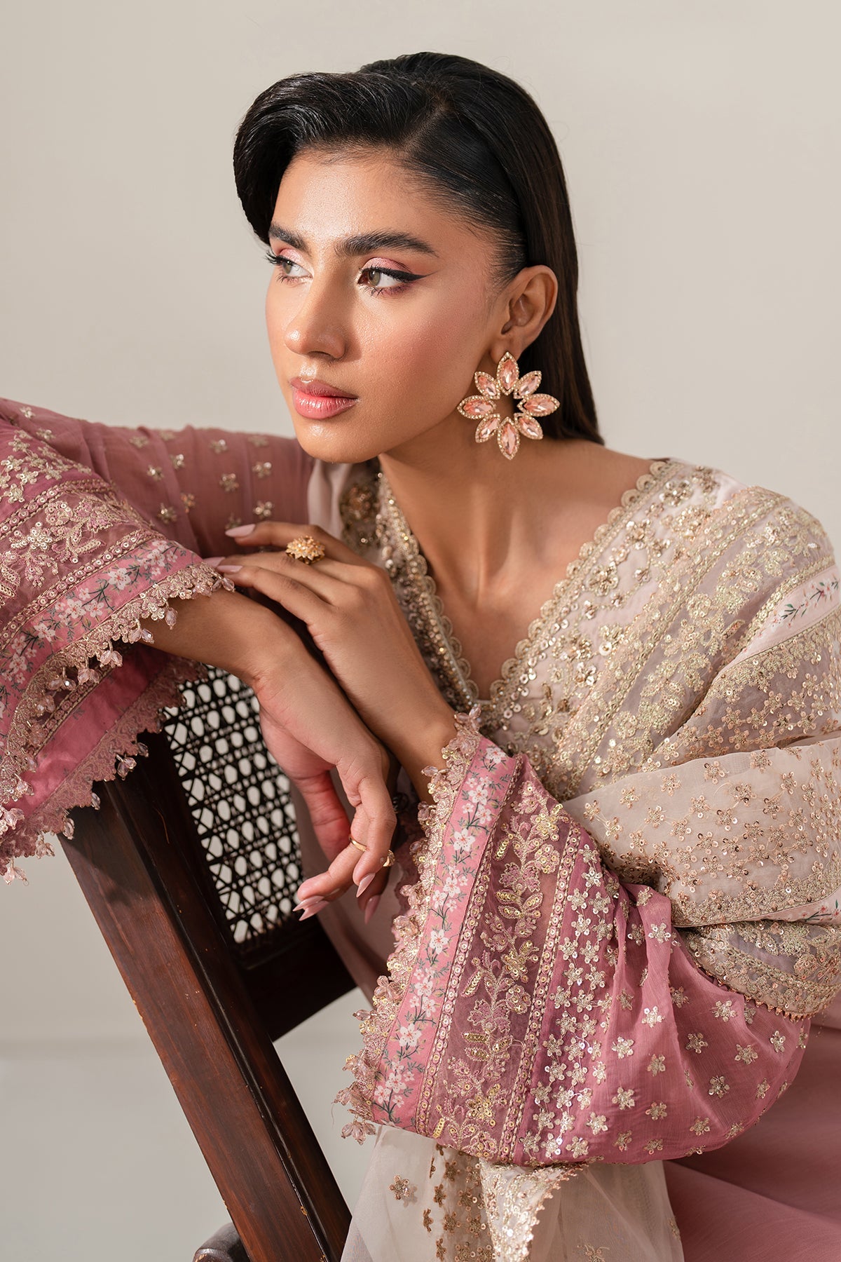 EMBROIDERED CHIFFON UF-4135