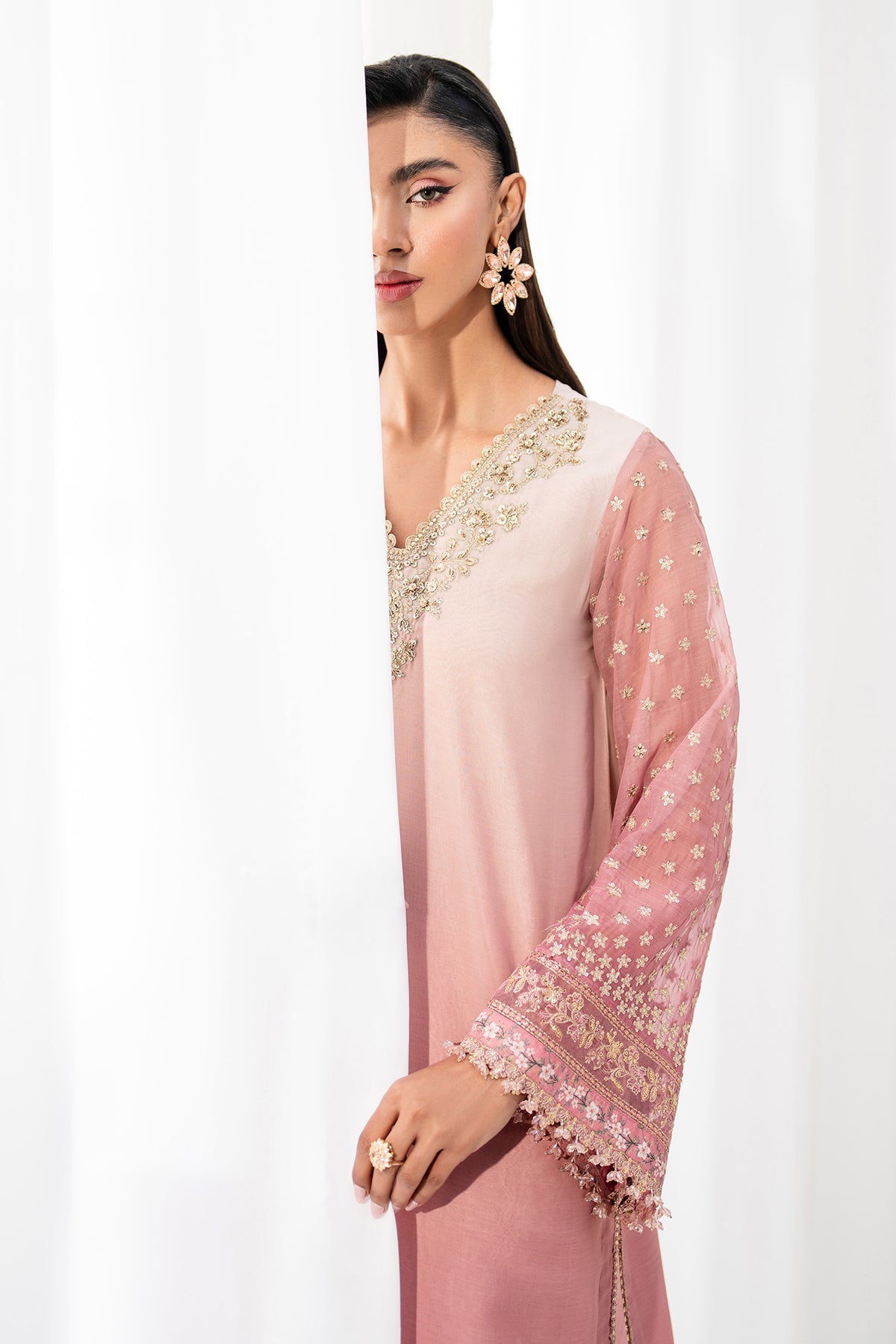 EMBROIDERED CHIFFON UF-4135