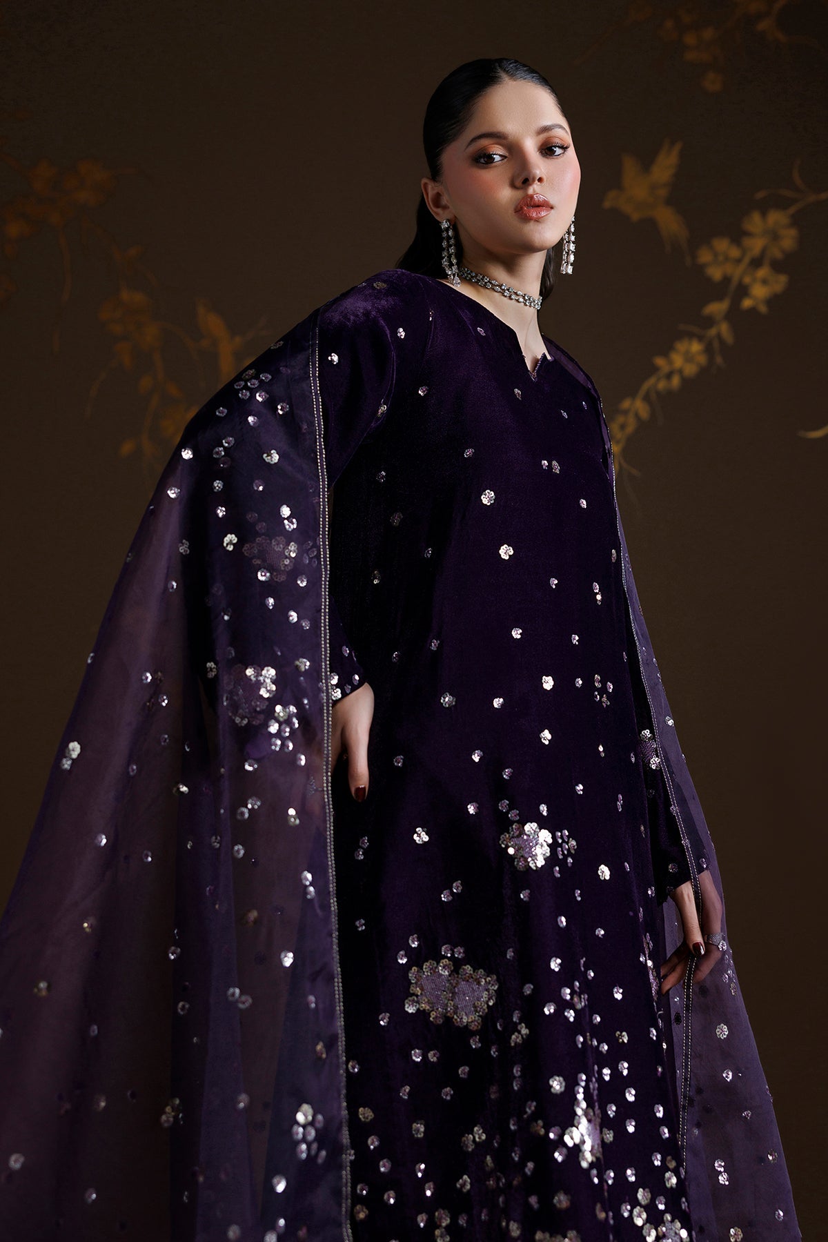 EMBROIDERED VELVET UF-4549