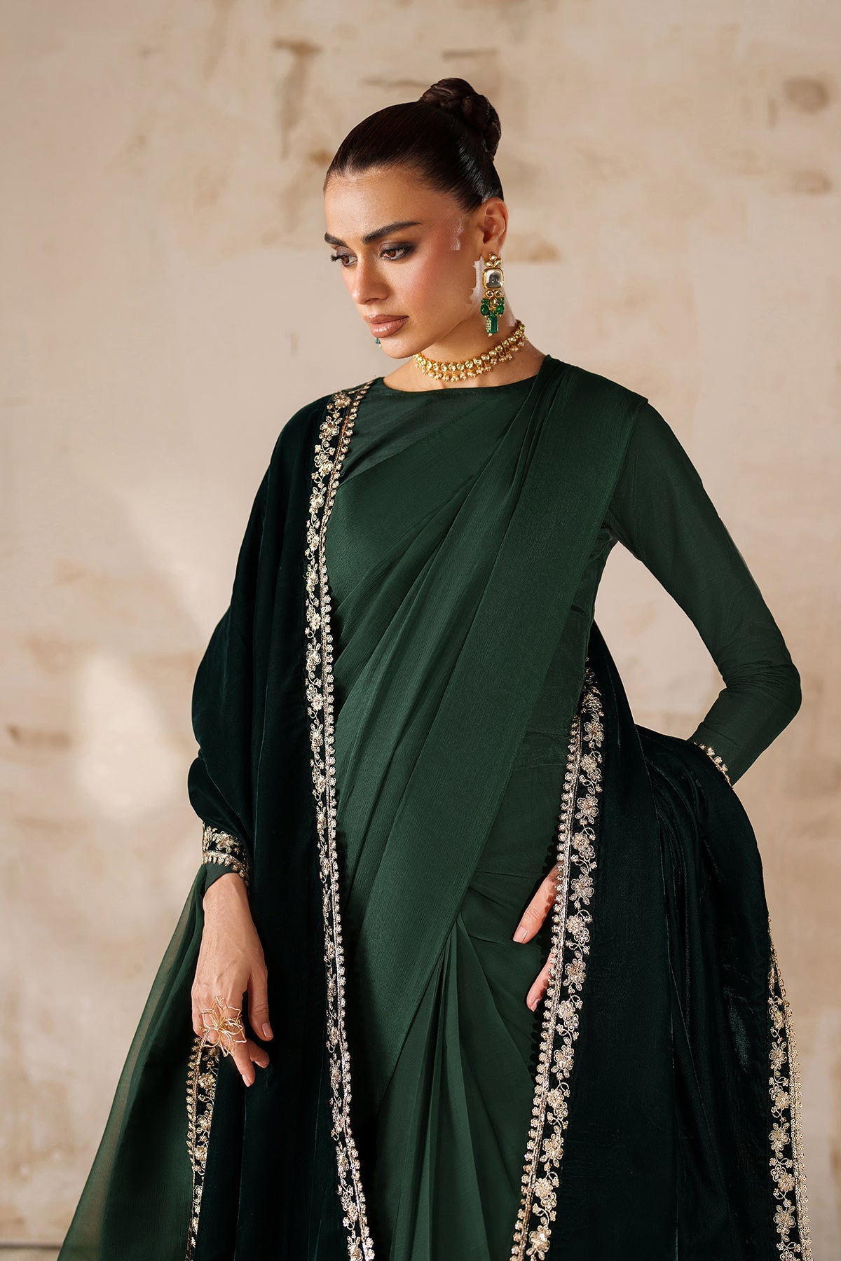 PLAIN CHIFFON SAREE EN-1220