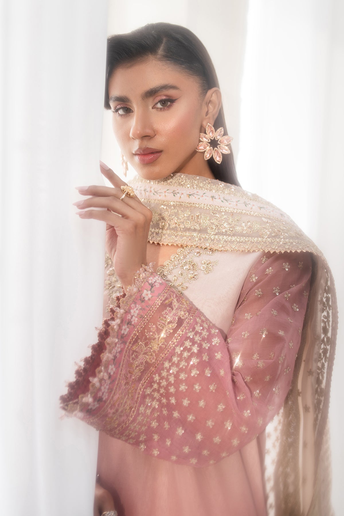 EMBROIDERED CHIFFON UF-4135