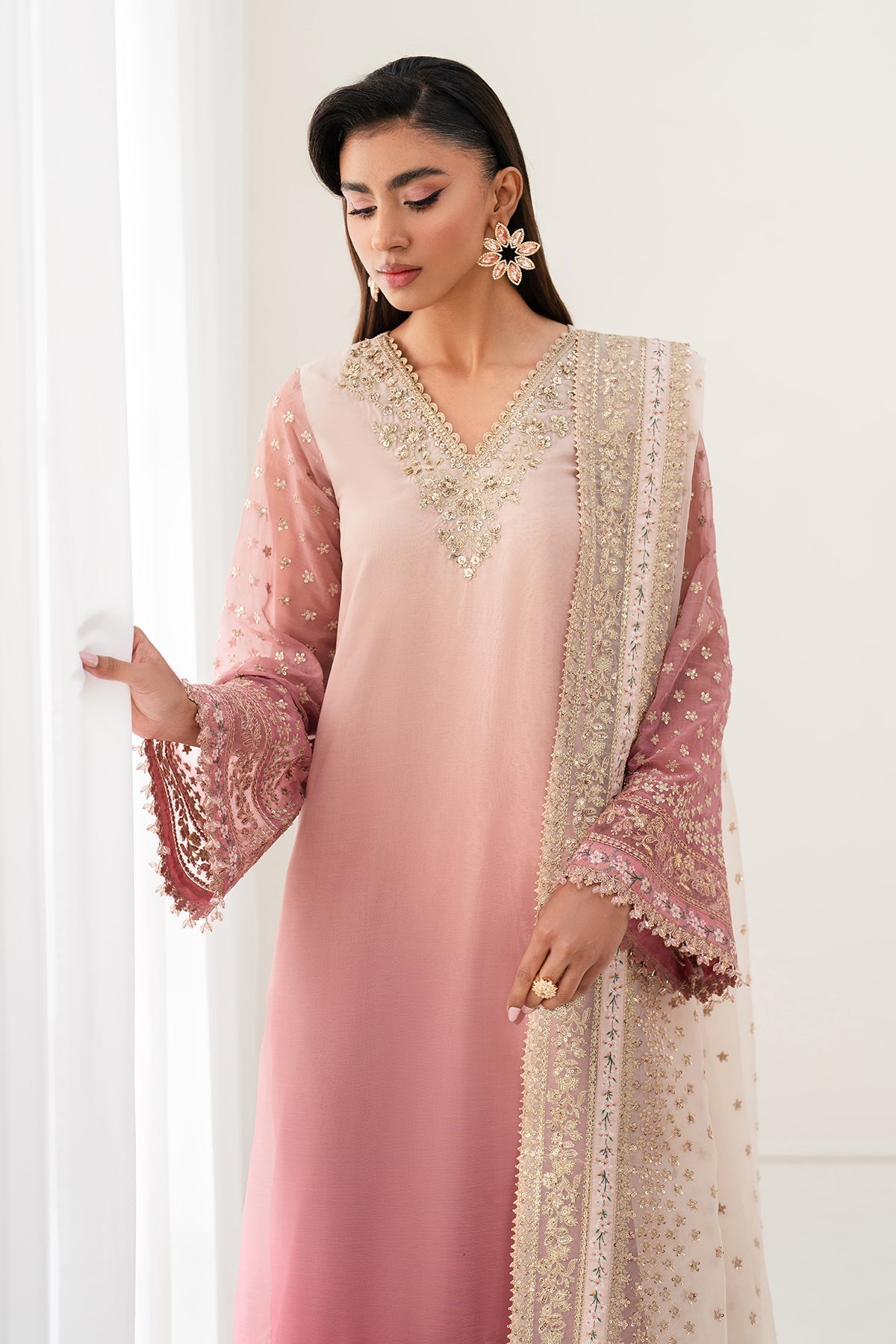 EMBROIDERED CHIFFON UF-4135