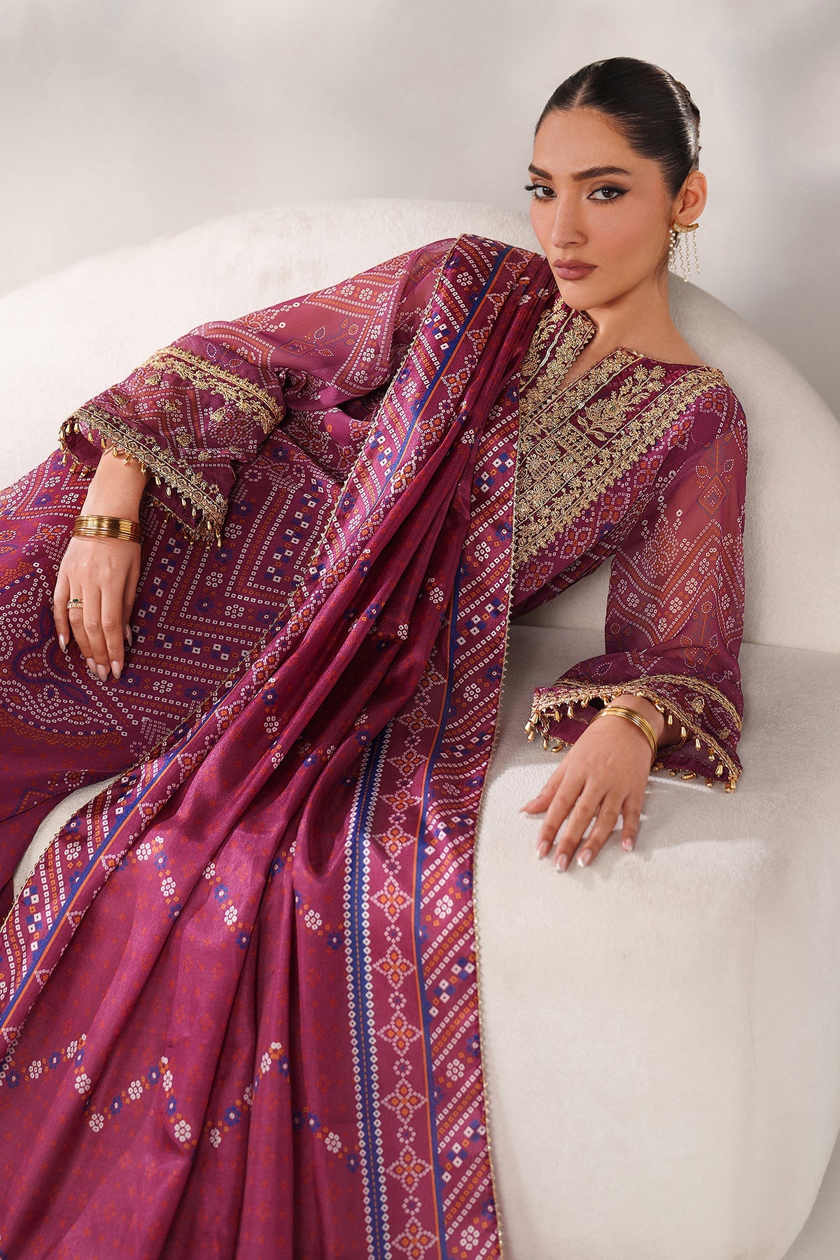 EMBROIDERED CHIFFON UF-4390