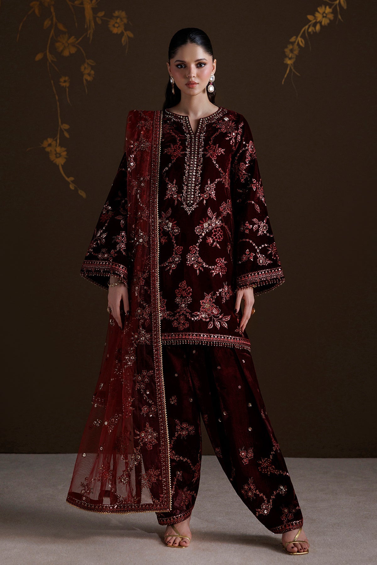 EMBROIDERED VELVET UF-4550