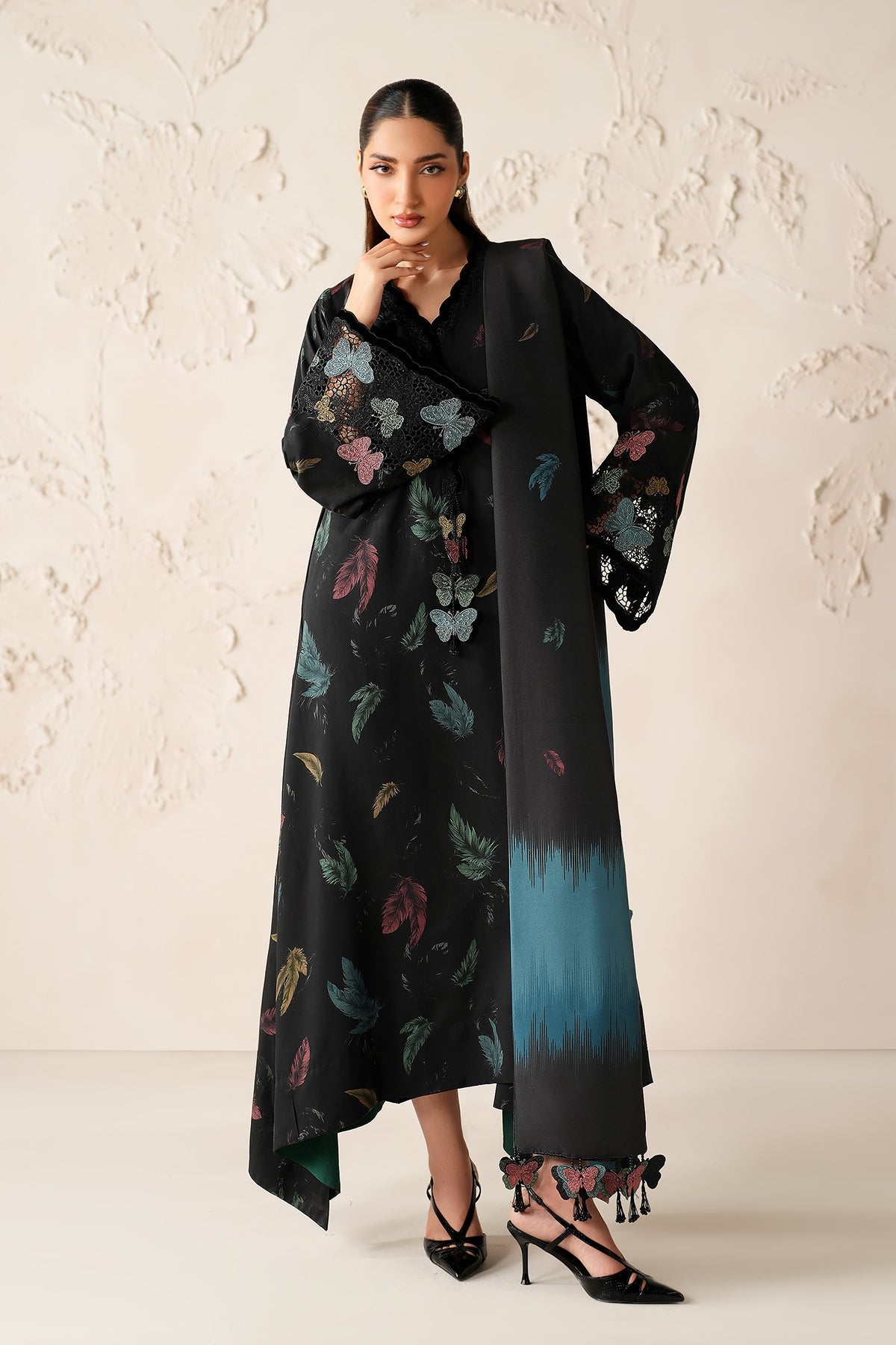 EMBROIDERED VISCOSE SILK UF-4308