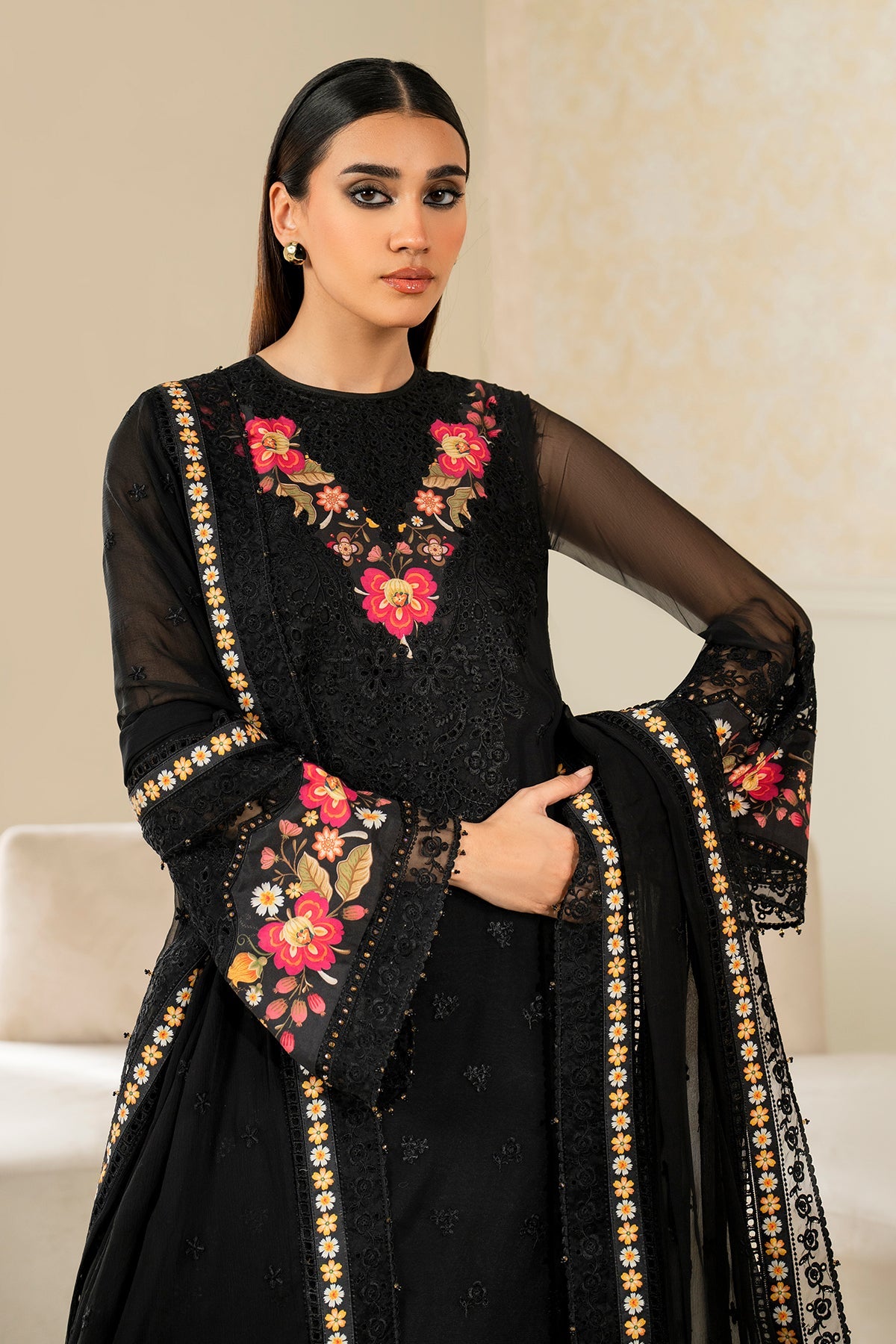 EMBROIDERED CHIFFON PR-1144