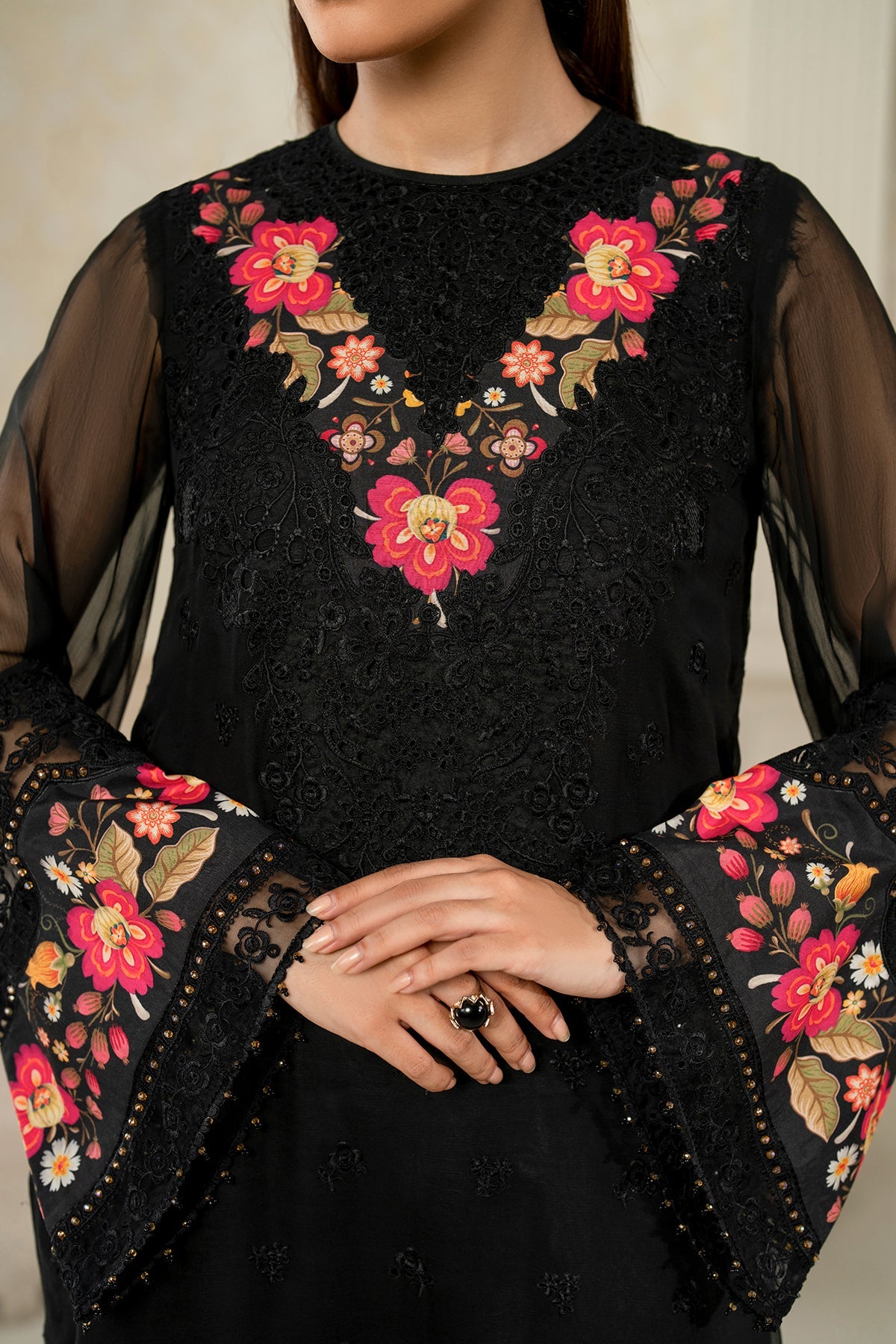 EMBROIDERED CHIFFON PR-1144