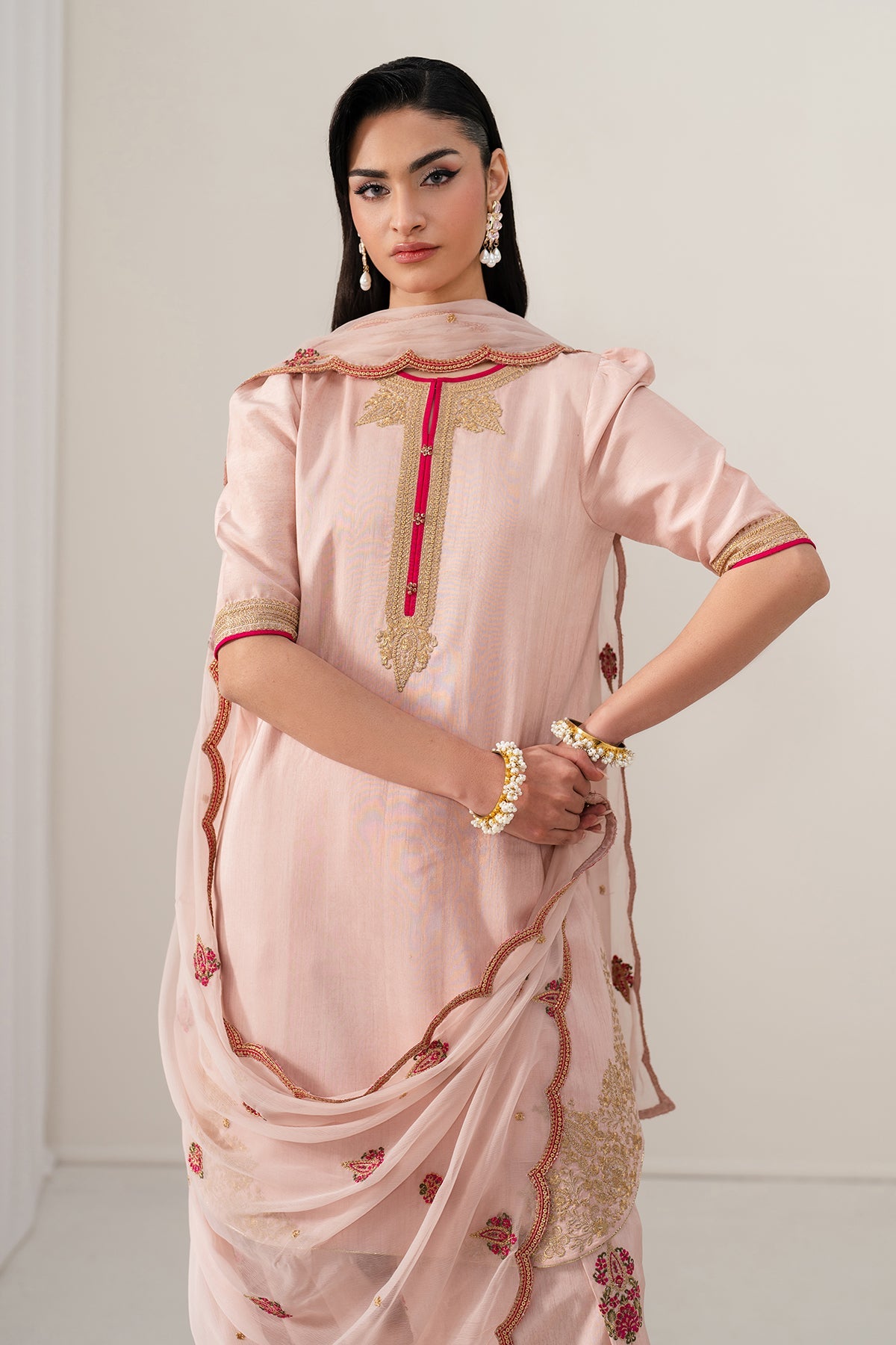 EMBROIDERED RAW SILK SF-4136