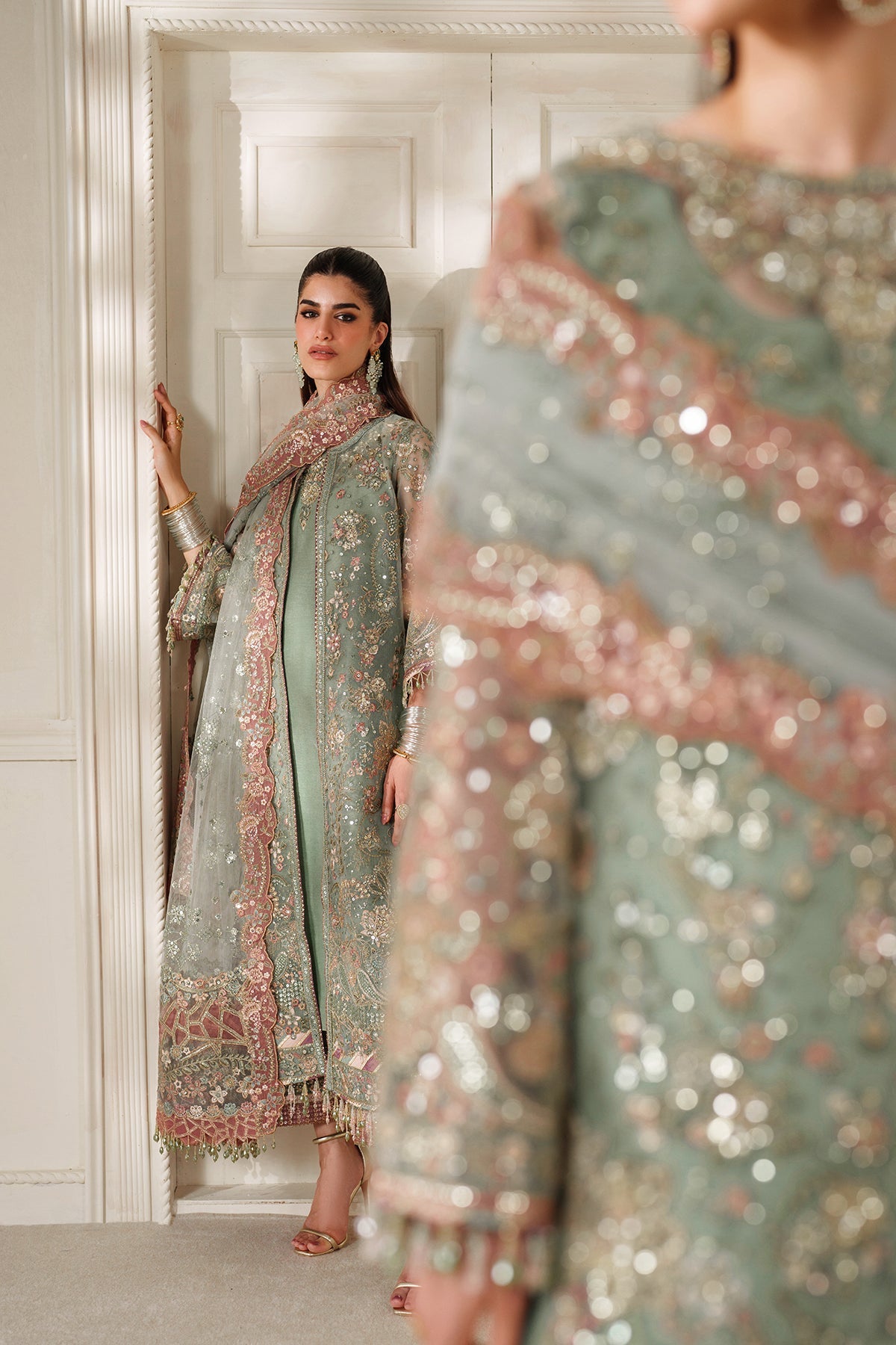 EMBROIDERED NET CH14-06 UNSTITCHED