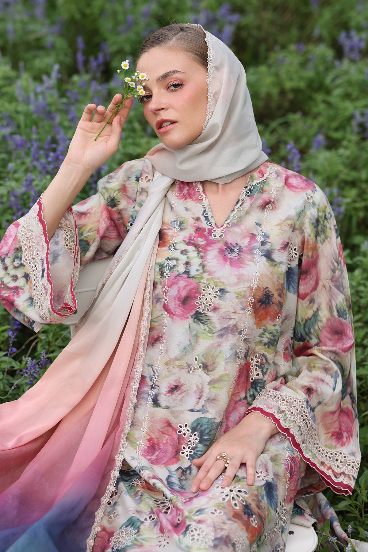 EMBROIDERED PRINTED LAWN SF-4234