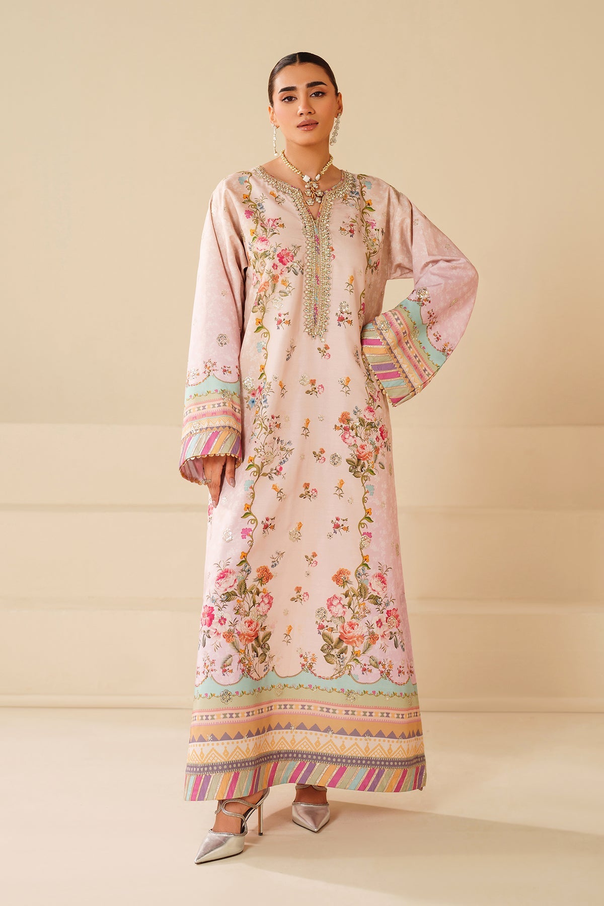 EMBROIDERED RAW SILK PR-1181