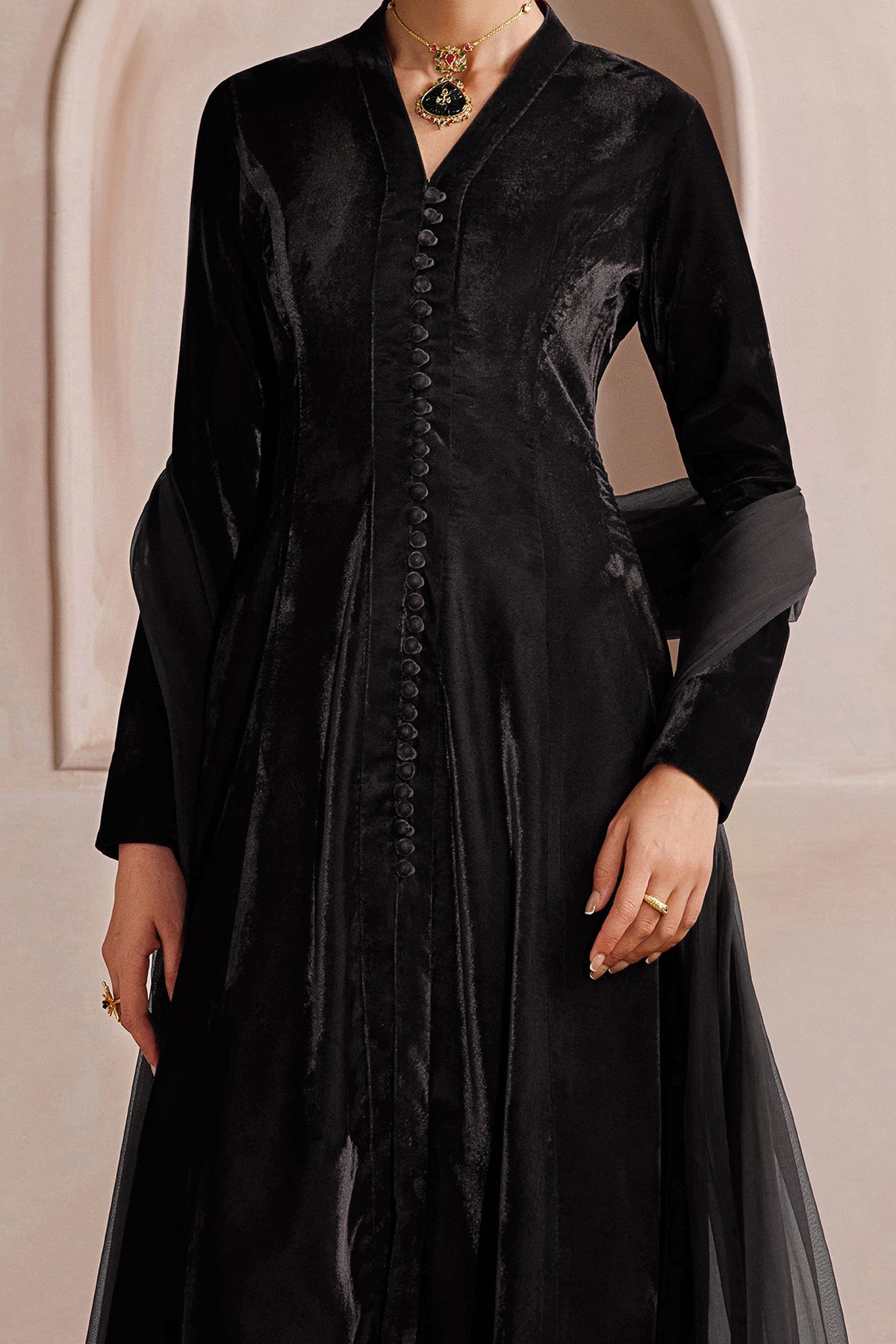 PLAN VELVET FROCK EN-1389