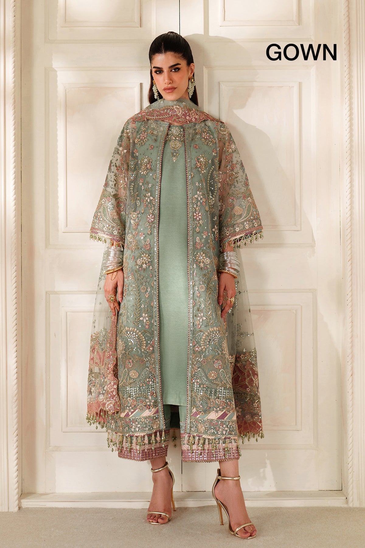 EMBROIDERED NET CH14-06 UNSTITCHED