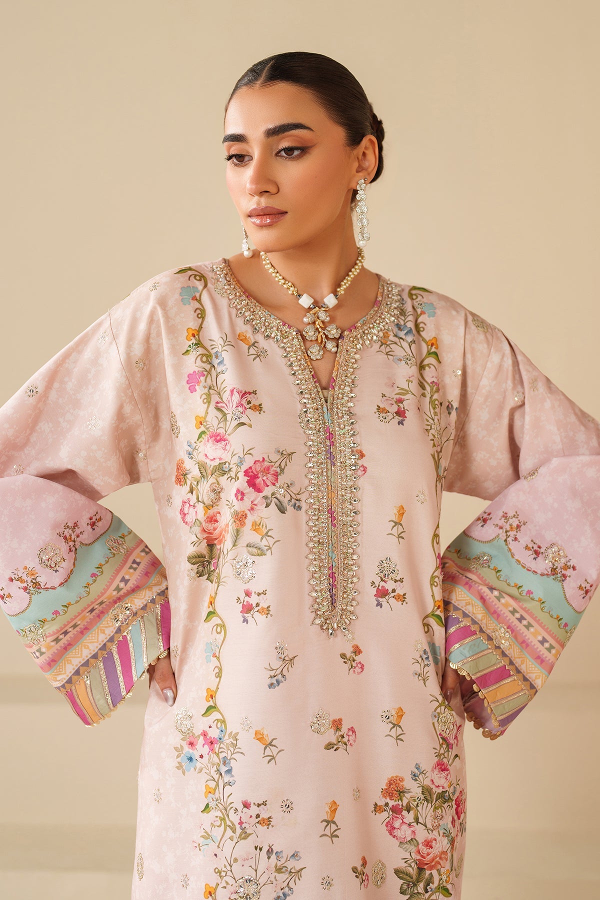 EMBROIDERED RAW SILK PR-1181