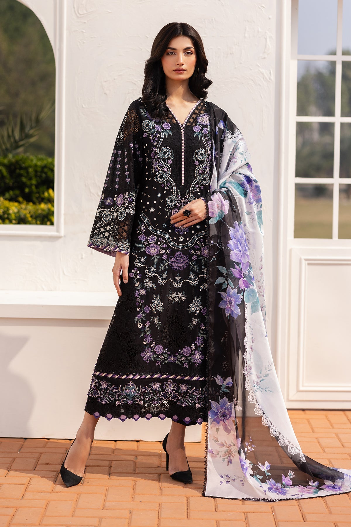 EMBROIDERED PRINTED LAWN SF-4154