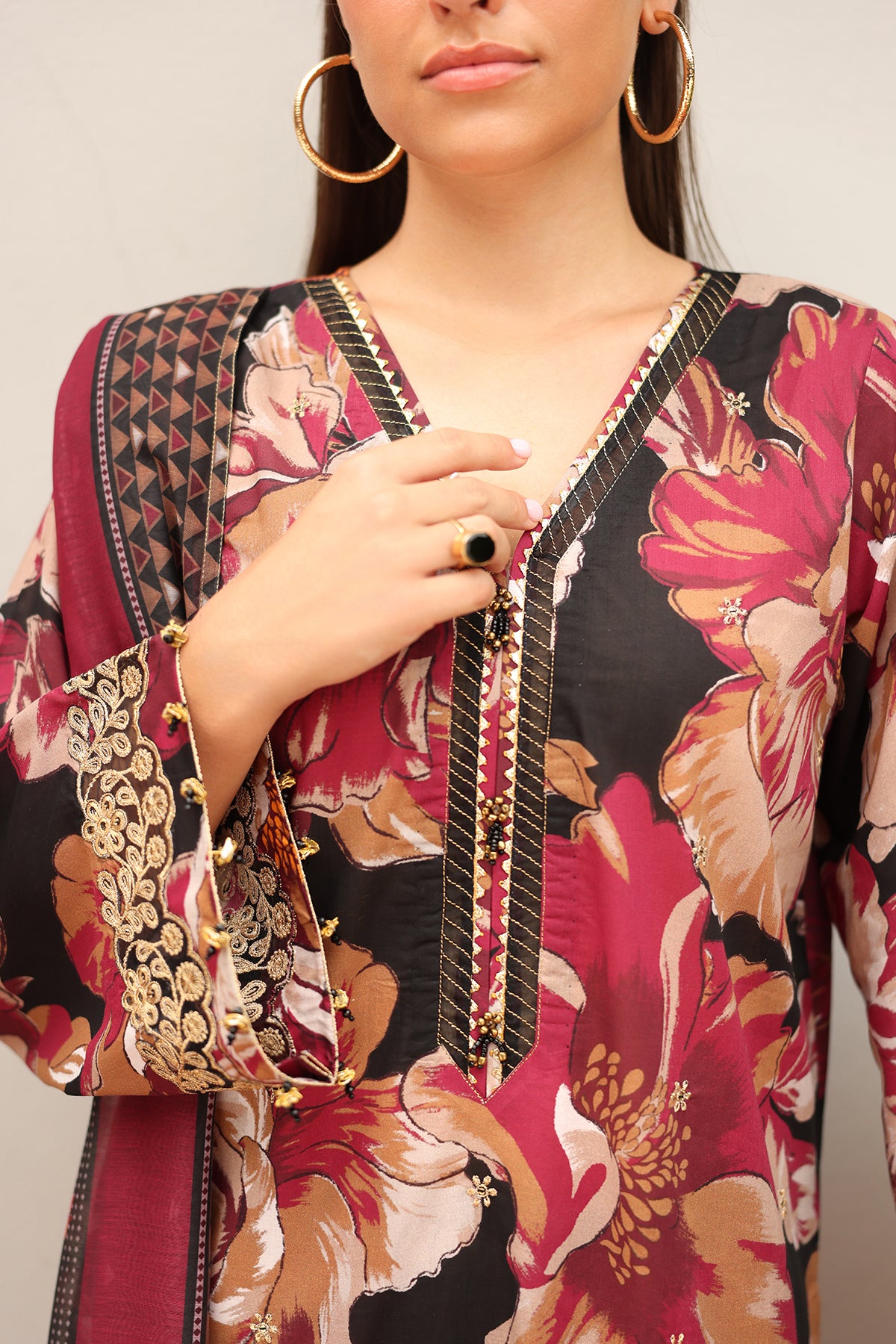 EMBROIDERED PRINTED LAWN SF-4255