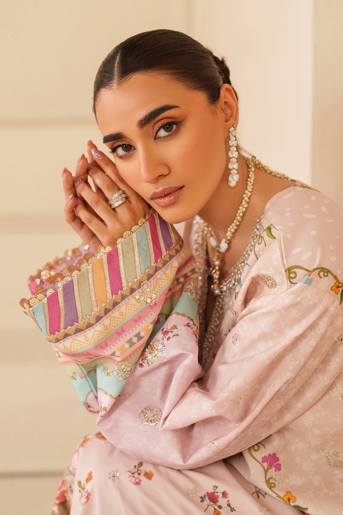 EMBROIDERED RAW SILK PR-1181