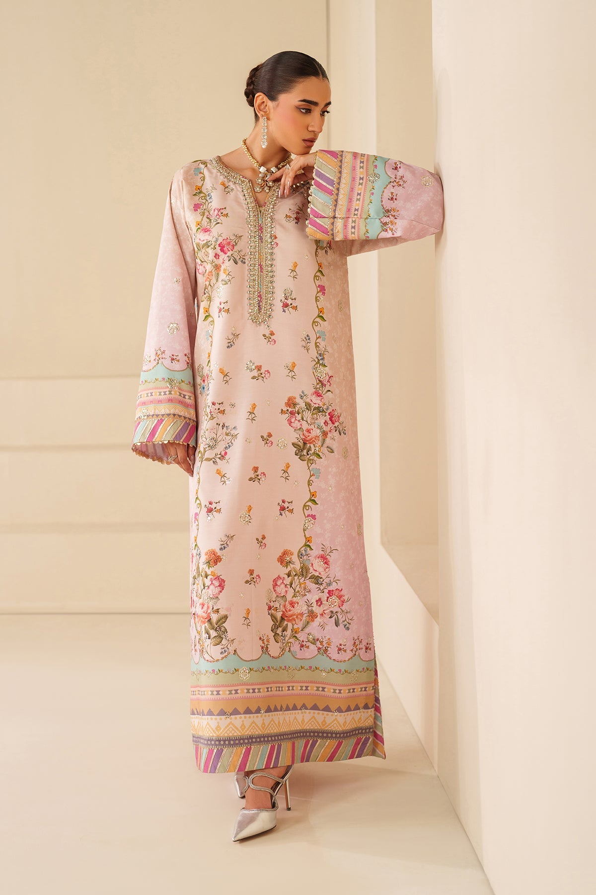 EMBROIDERED RAW SILK PR-1181