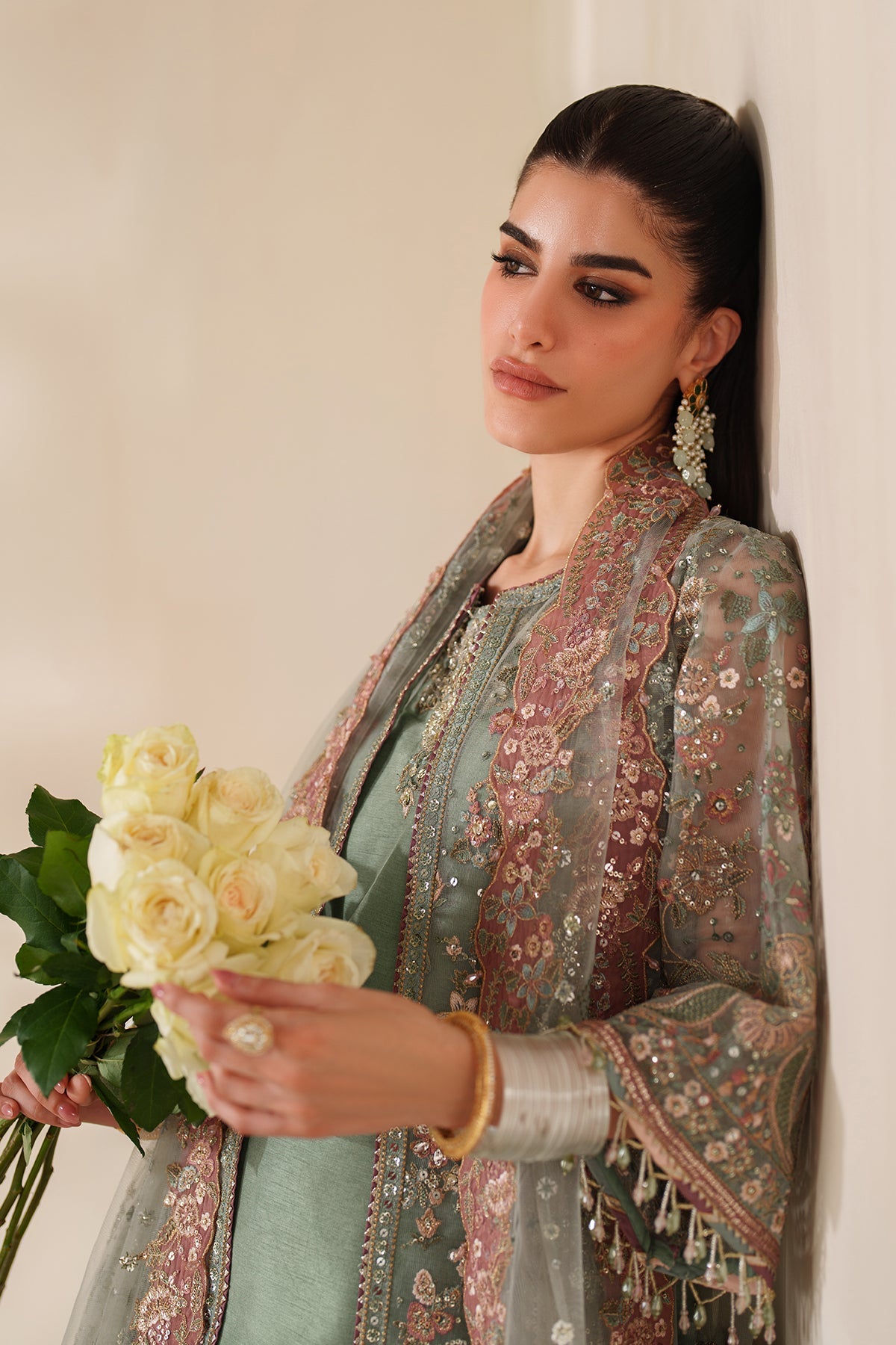 EMBROIDERED NET CH14-06 UNSTITCHED