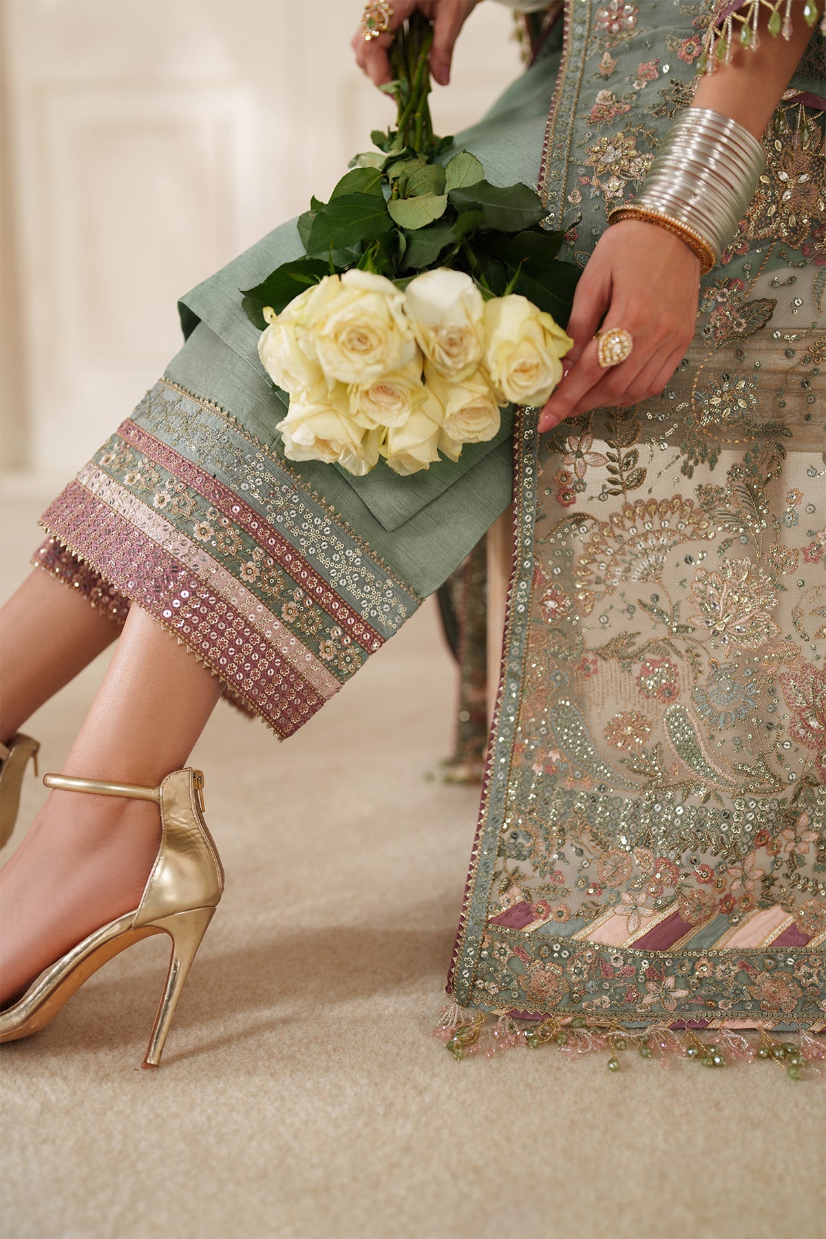 EMBROIDERED NET CH14-06 UNSTITCHED