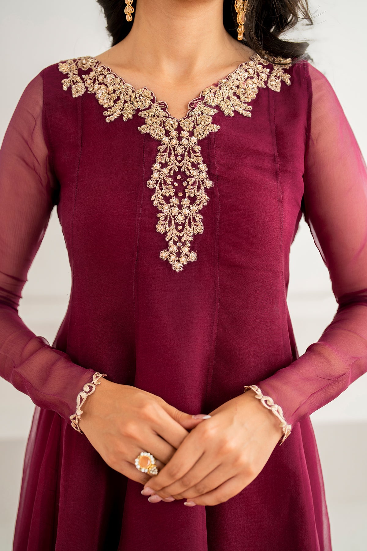 EMBROIDERED CHIFFON PR-996