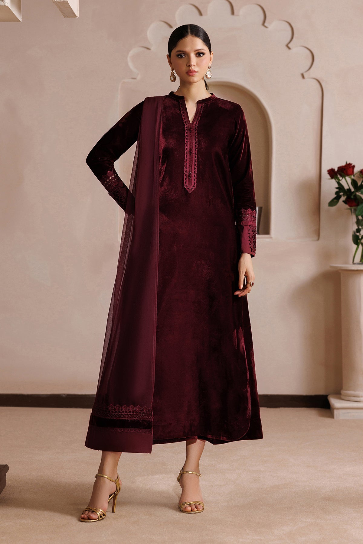 EMBROIDERED CHIFFON DUPATTA-126
