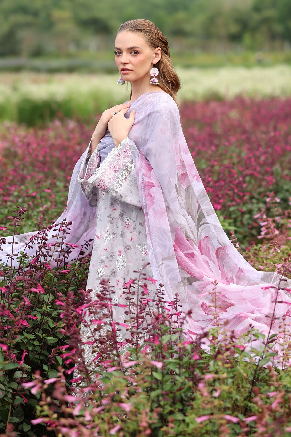 EMBROIDERED PRINTED LAWN SF-4238