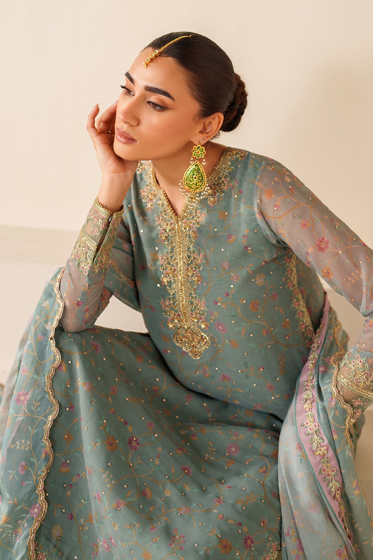 EMBROIDERED CHIFFON UF-4278