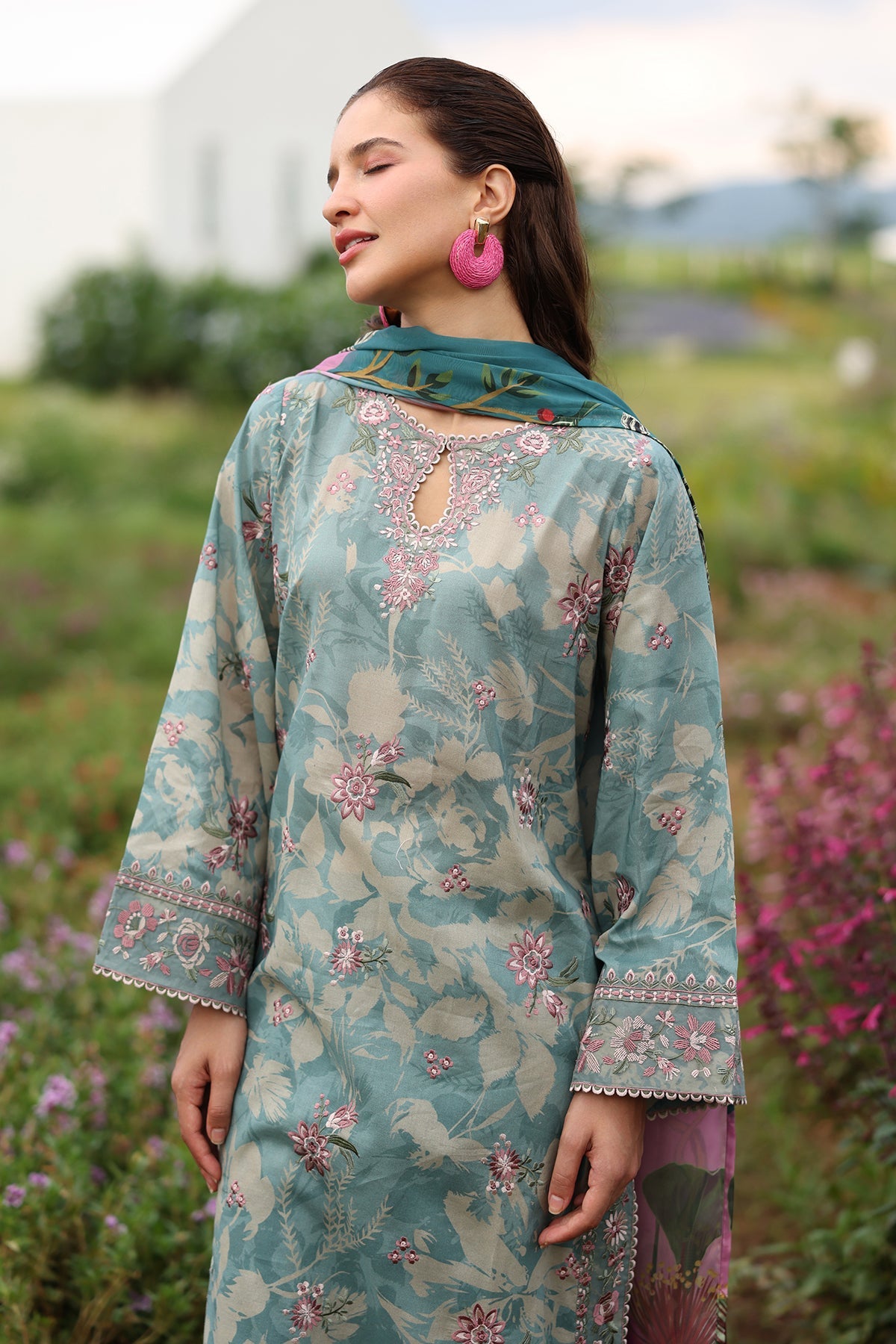 EMBROIDERED PRINTED LAWN SF-4239