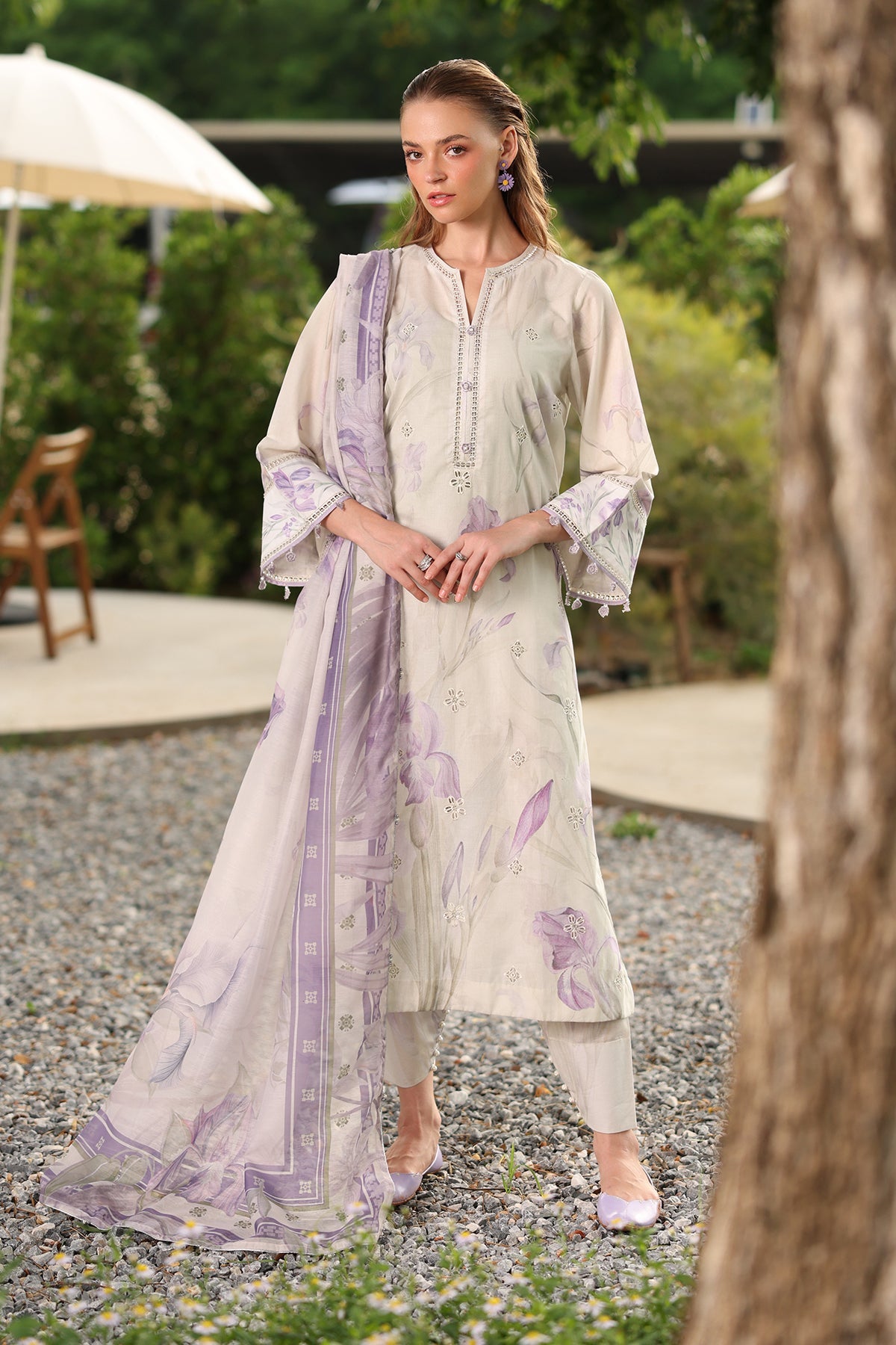 EMBROIDERED PRINTED LAWN SF-4240