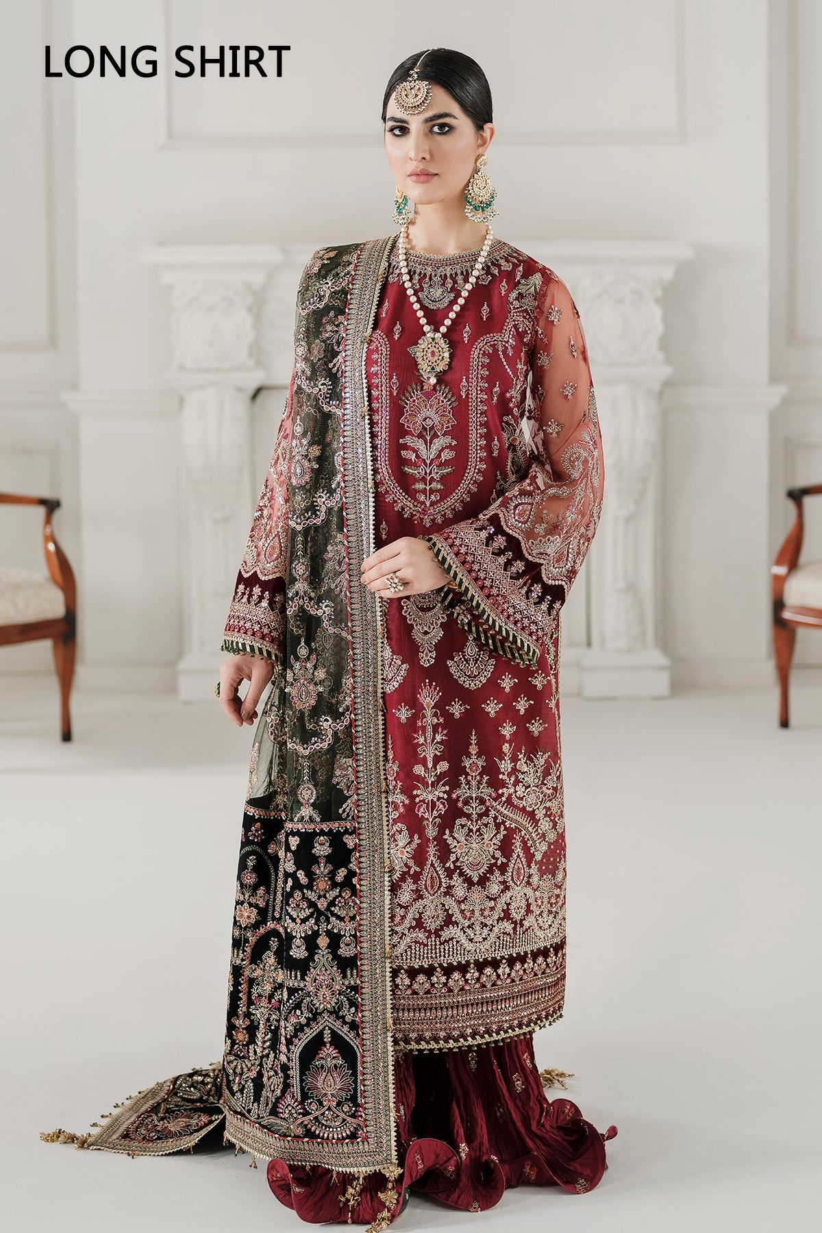 EMBROIDERED NET CH10-07 STITCHED