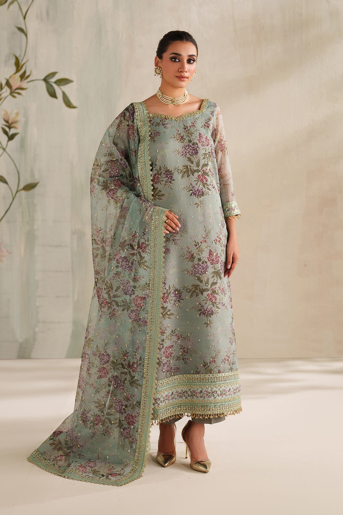 EMBROIDERED COTTON NET SF-4373