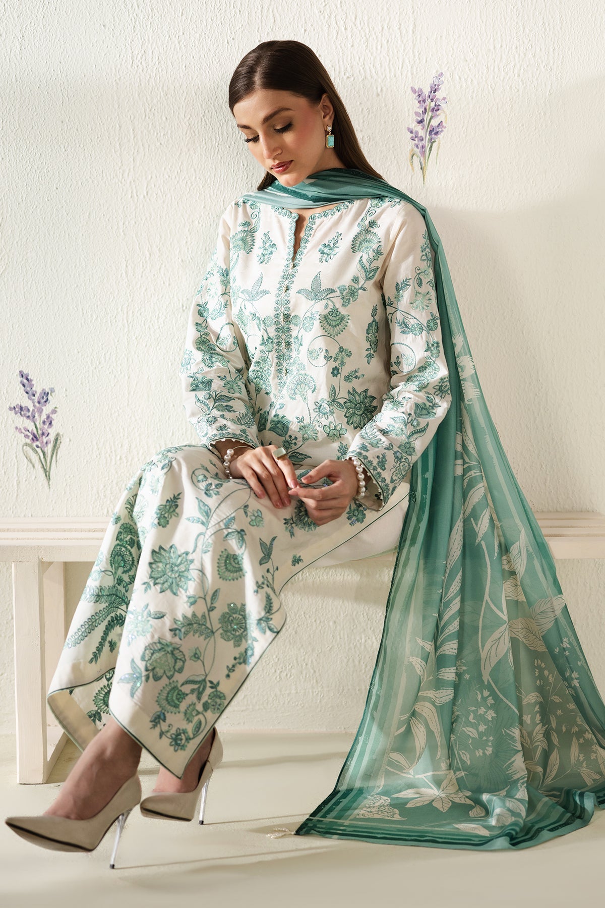 EMBROIDERED JACQUARD LAWN UF-4430