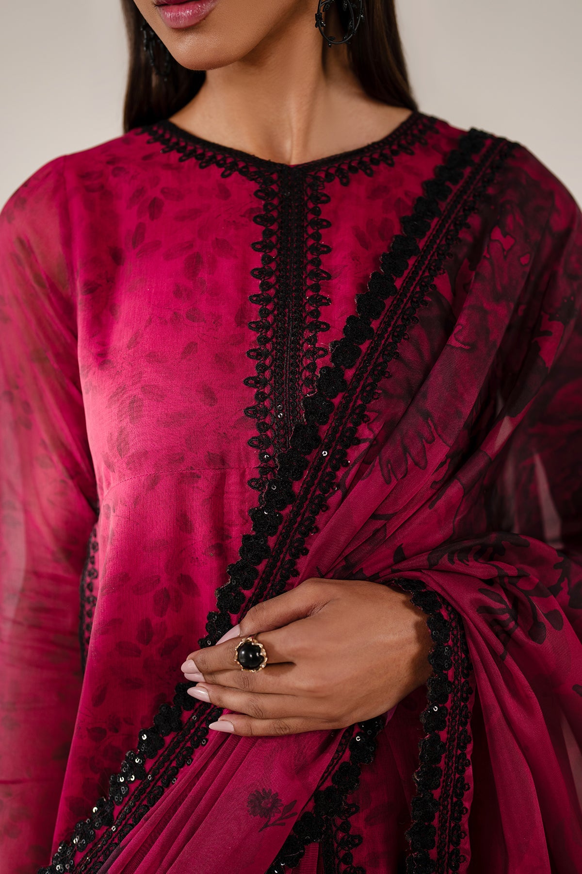 EMBROIDERED CHIFFON UF-4138