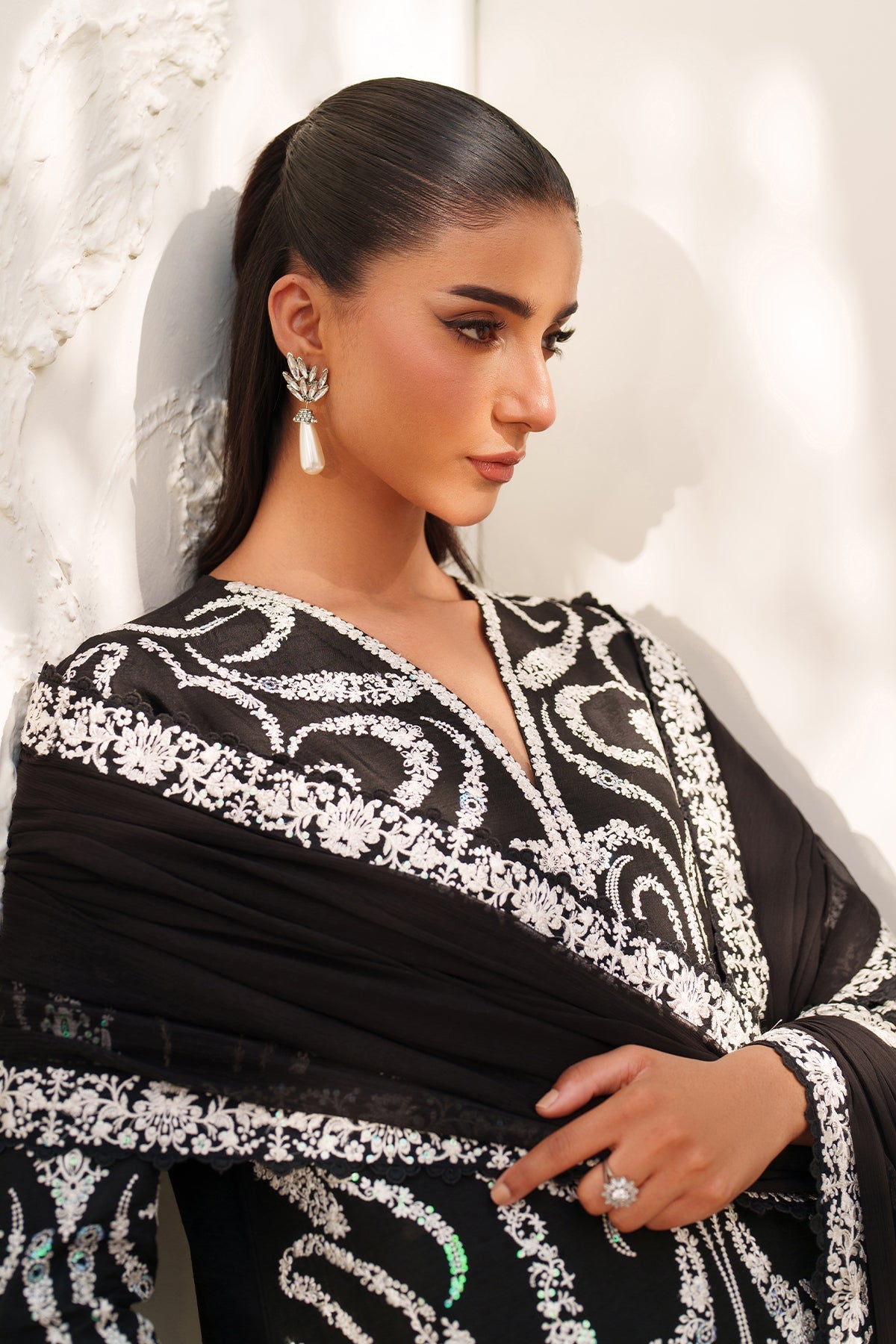 EMBROIDERED RAW SILK SF-4381