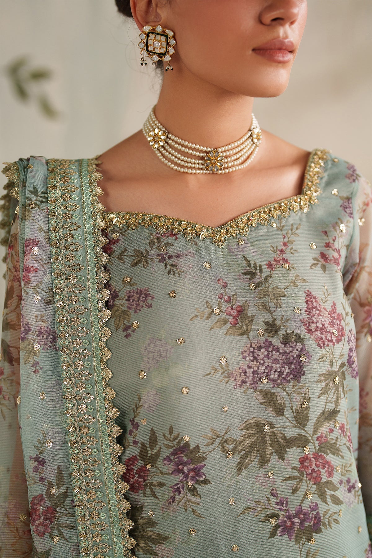 EMBROIDERED COTTON NET SF-4373